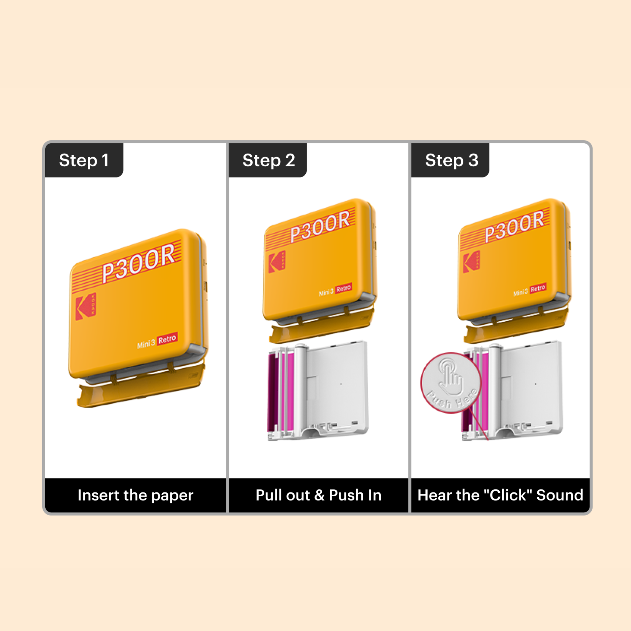 KODAK 4PASS All-in-one 3"x3" Cartridge, 60 Photos (ICRG-360)