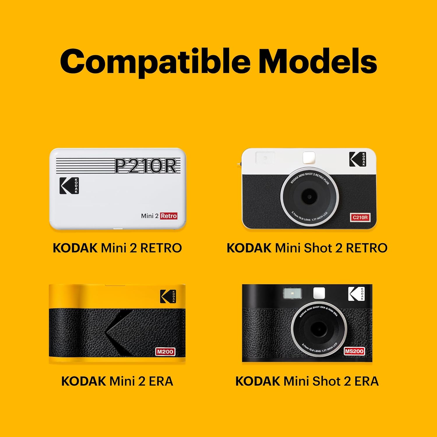 Impresora de fotos de Kodak Cartucho de 2 pulgadas - 60 PACK OF KODAK 4PASS 2.1 "X3.4" Cartucho, papel en todo papel y recarga de cartuchos de cinta de color - Compatible con Kodak Mini 2, Mini 2 Plus, Mini 2 retro, Mini Shot, Mini Tiro 2 retro