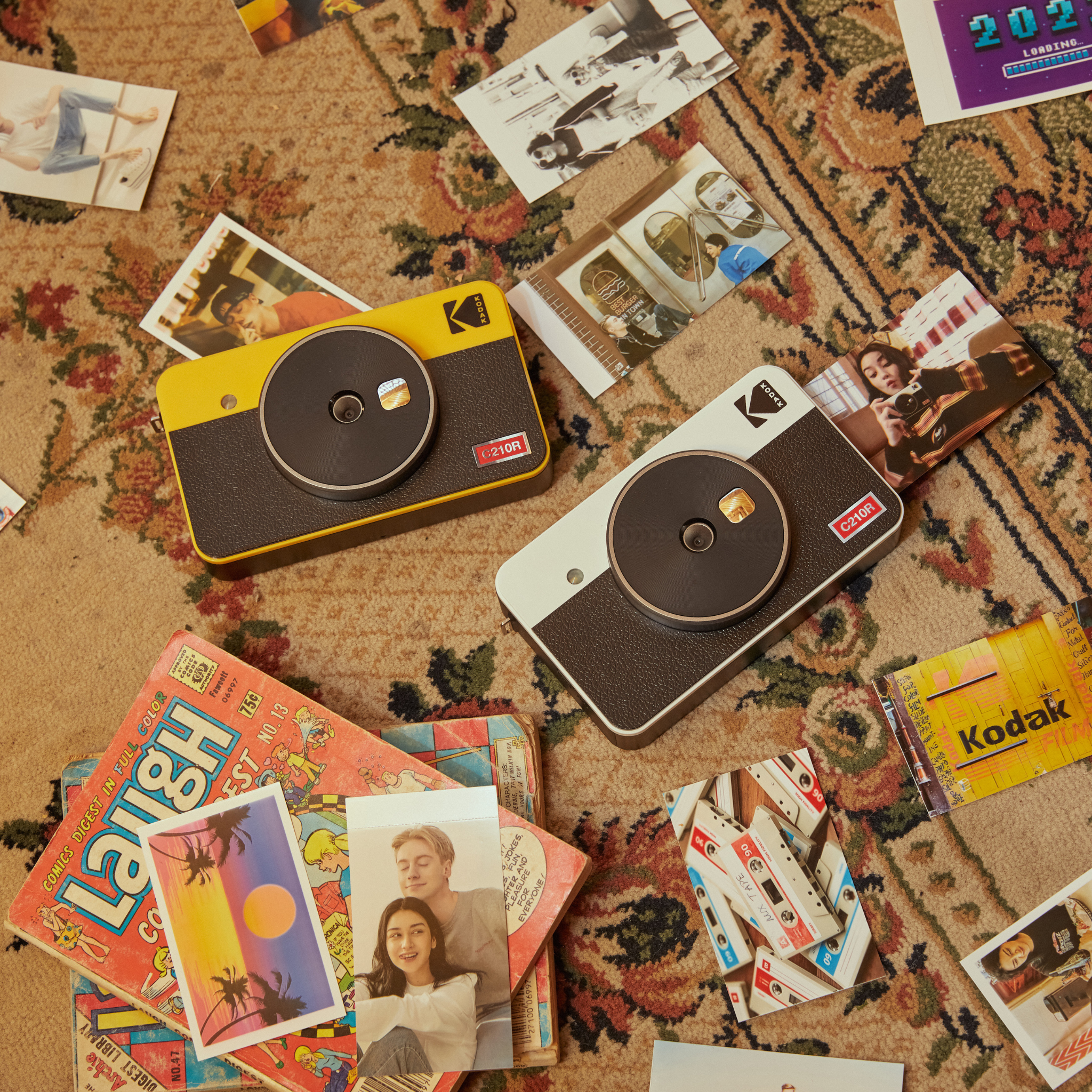 Appareil photo instantané sans fil Kodak Mini Shot 2 Retro Portable et imprimante photo + Lot de 60 feuilles, technologie Real Photo (2.1x3.4) 4Pass