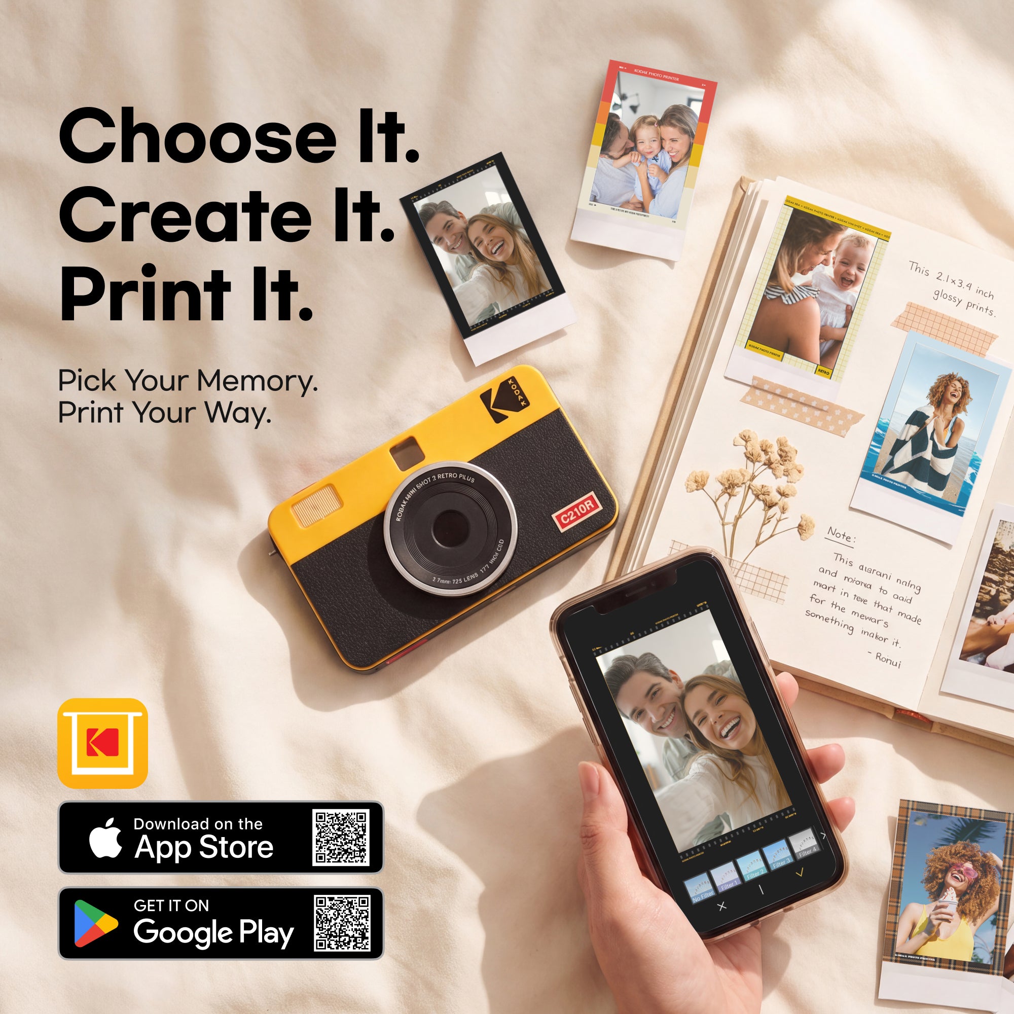 KODAK Mini Shot 2 Retro 2.1x3.4 Inch C210R 38 Sheet Gift Bundle