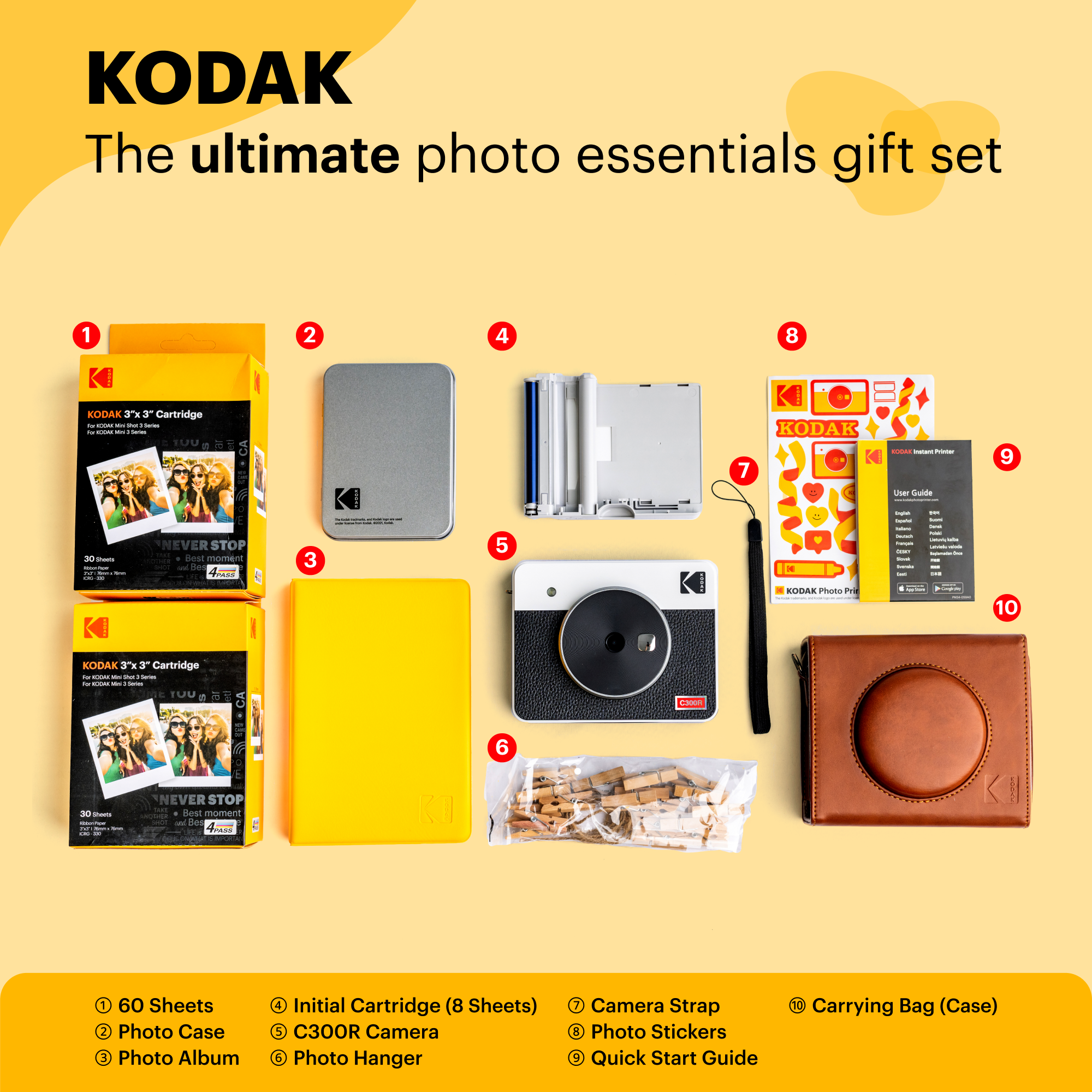 KODAK Mini Shot 3 Retro C300R 30 sheet Gift Bundle