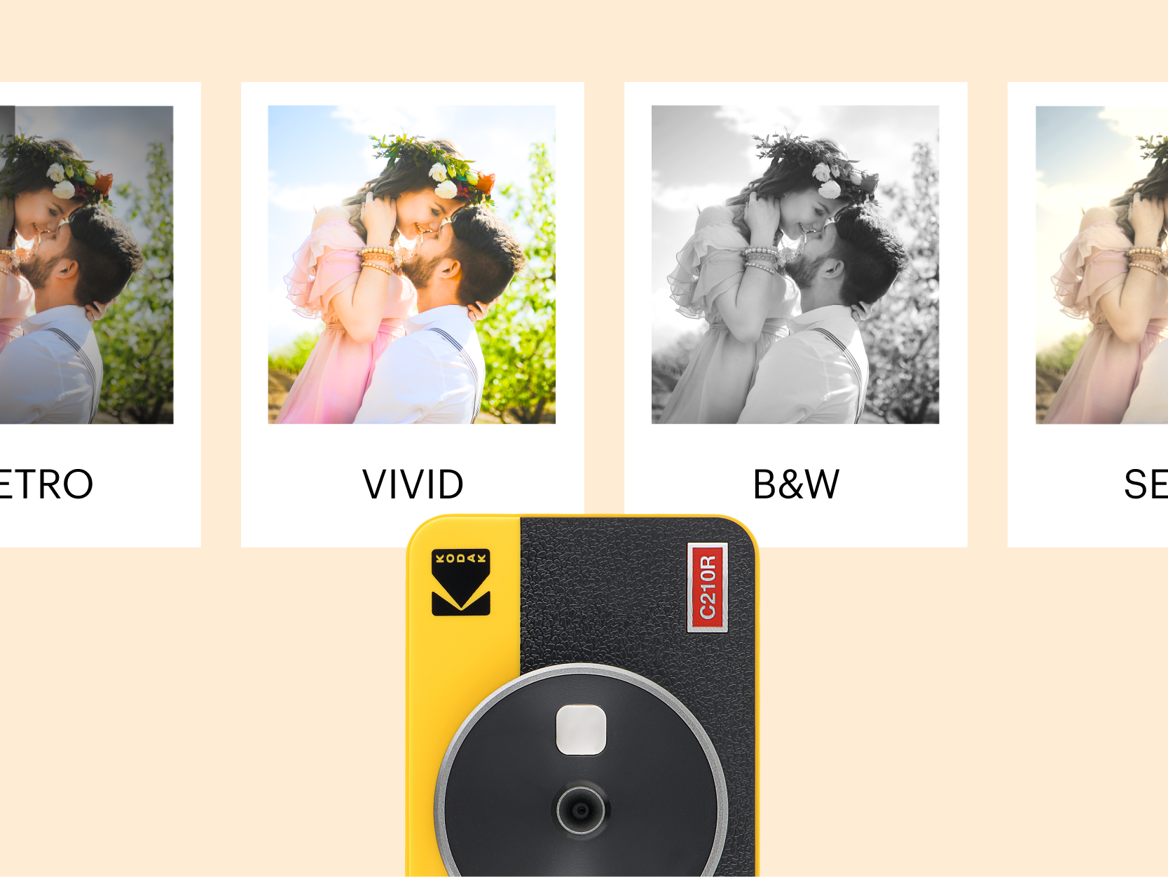 Appareil photo instantané sans fil Kodak Mini Shot 2 Retro Portable et imprimante photo, technologie Real Photo (2.1x3.4) 4Pass