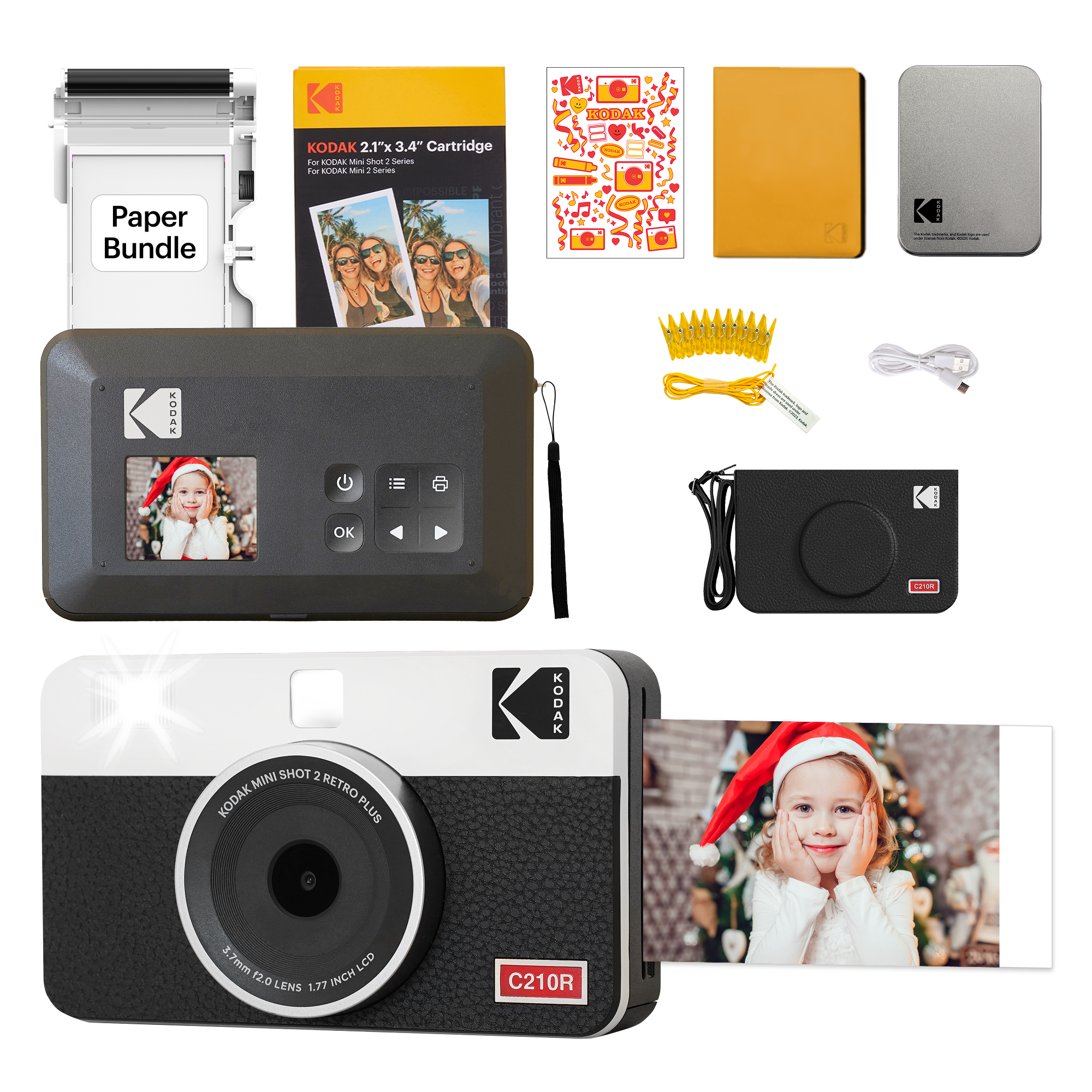 KODAK Mini Shot 2 Retro C210R 30 sheet Gift Bundle