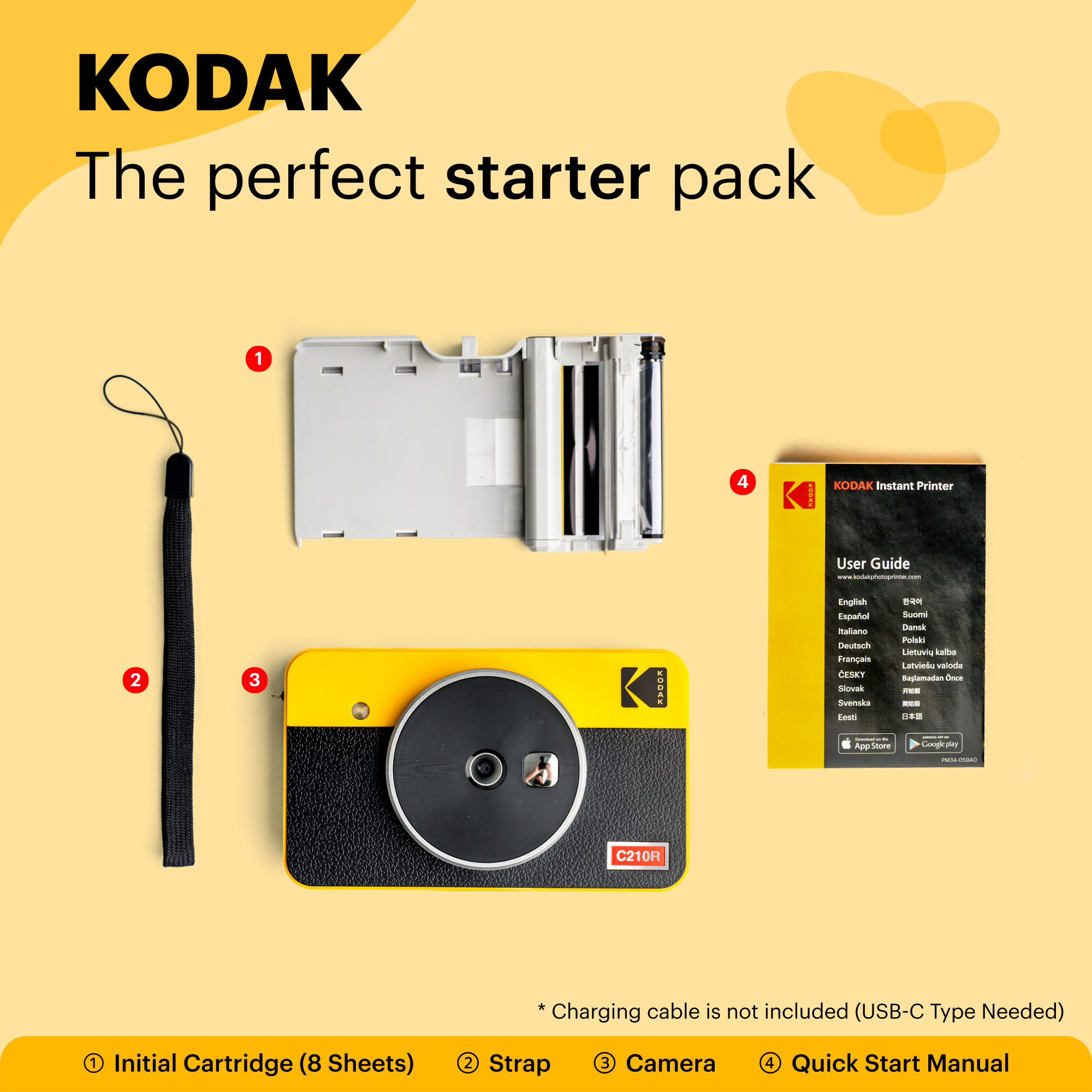 Kodak Mini Shot 2 Tragbare, kabellose Sofortbildkamera und Fotodrucker im Retro-Stil, Real Photo (2.1x3.4) 4Pass-Technologie