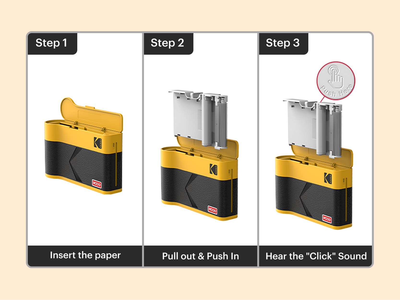 Imprimante photo portable KODAK Mini 2 ERA 4PASS (2,1x3,4) (imprimante + 8 feuilles)…