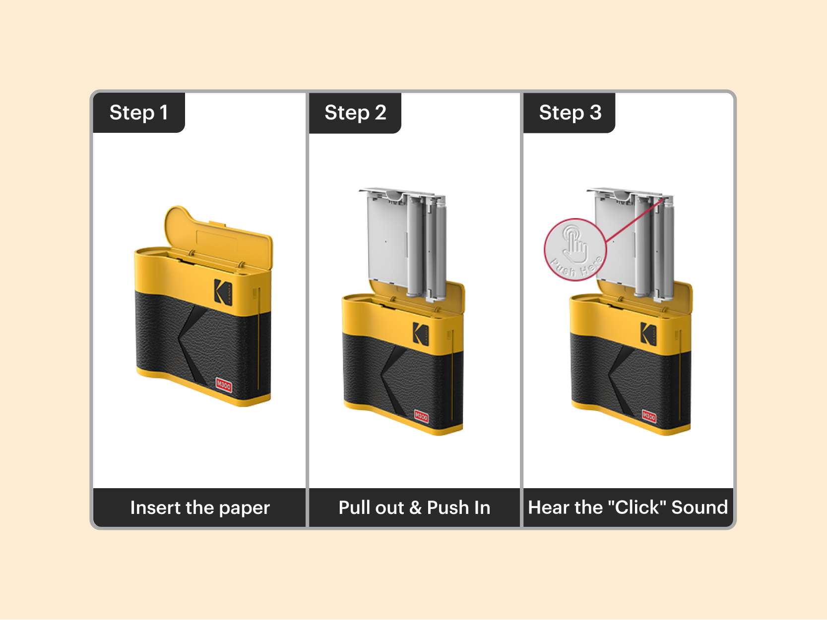 Imprimante photo portable KODAK Mini 3 ERA 4PASS (3x3) (imprimante + 8 feuilles)…