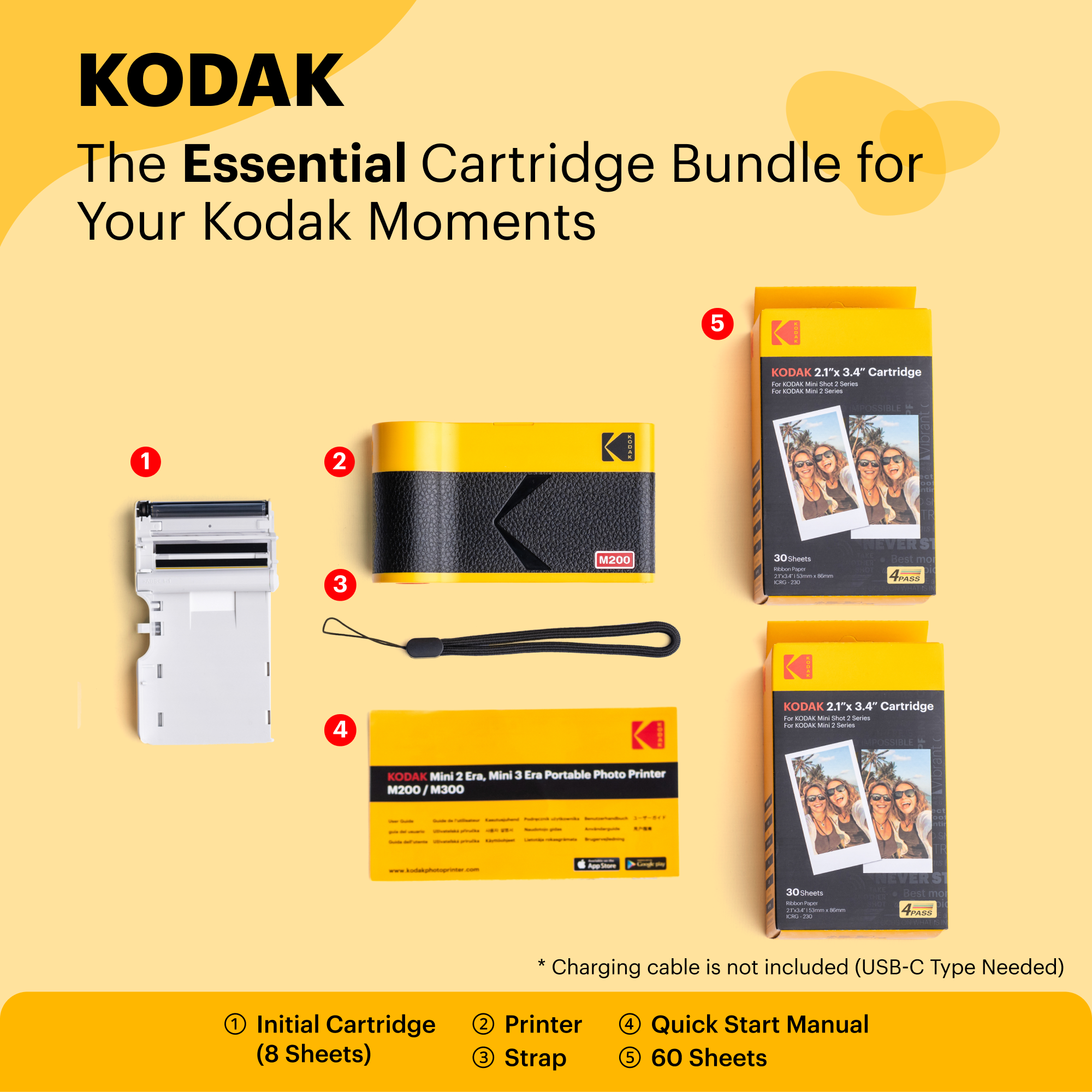 Imprimante photo portable KODAK Mini 2 ERA 4PASS (2,1x3,4) (imprimante + 68 feuilles)…