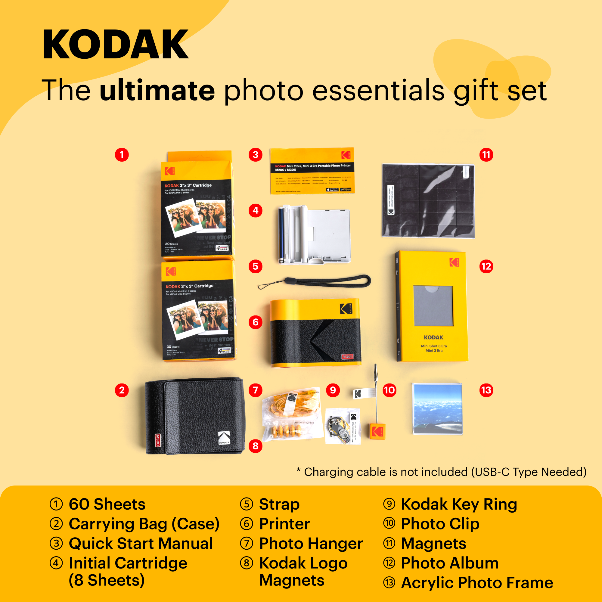 Imprimante photo portable KODAK Mini 3 ERA 4PASS (3x3) (imprimante + 68 feuilles + accessoires cadeaux)…