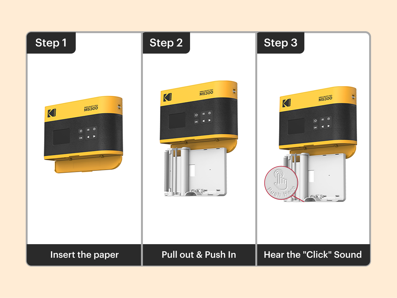 KODAK Mini Shot 3 ERA 4PASS Appareil photo instantané et imprimante photo 2 en 1 (3x3) (appareil photo + 68 feuilles)