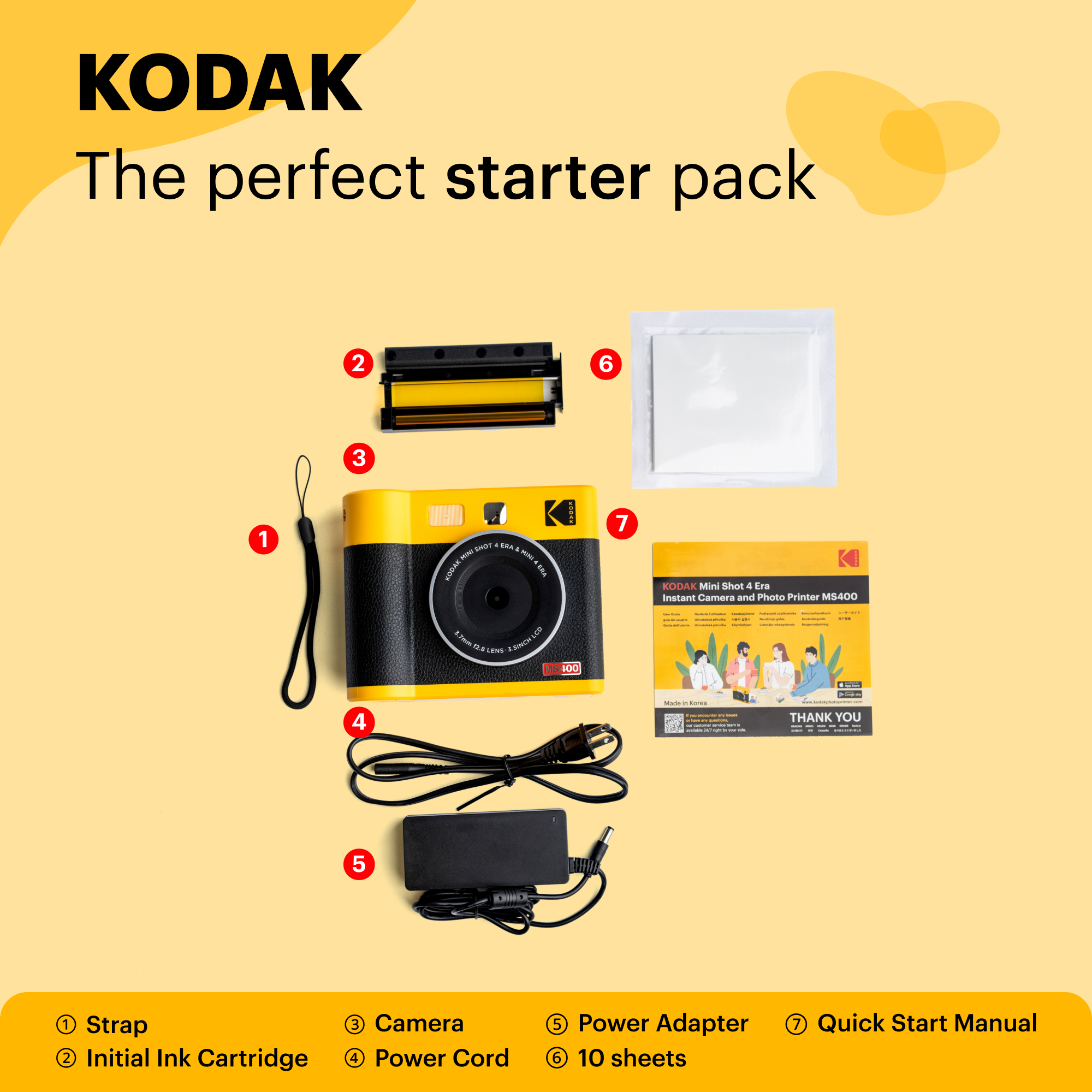 KODAK Mini Shot 4 ERA 4PASS Appareil photo instantané et imprimante photo 2 en 1 (4x4) (appareil photo + 8 feuilles)…