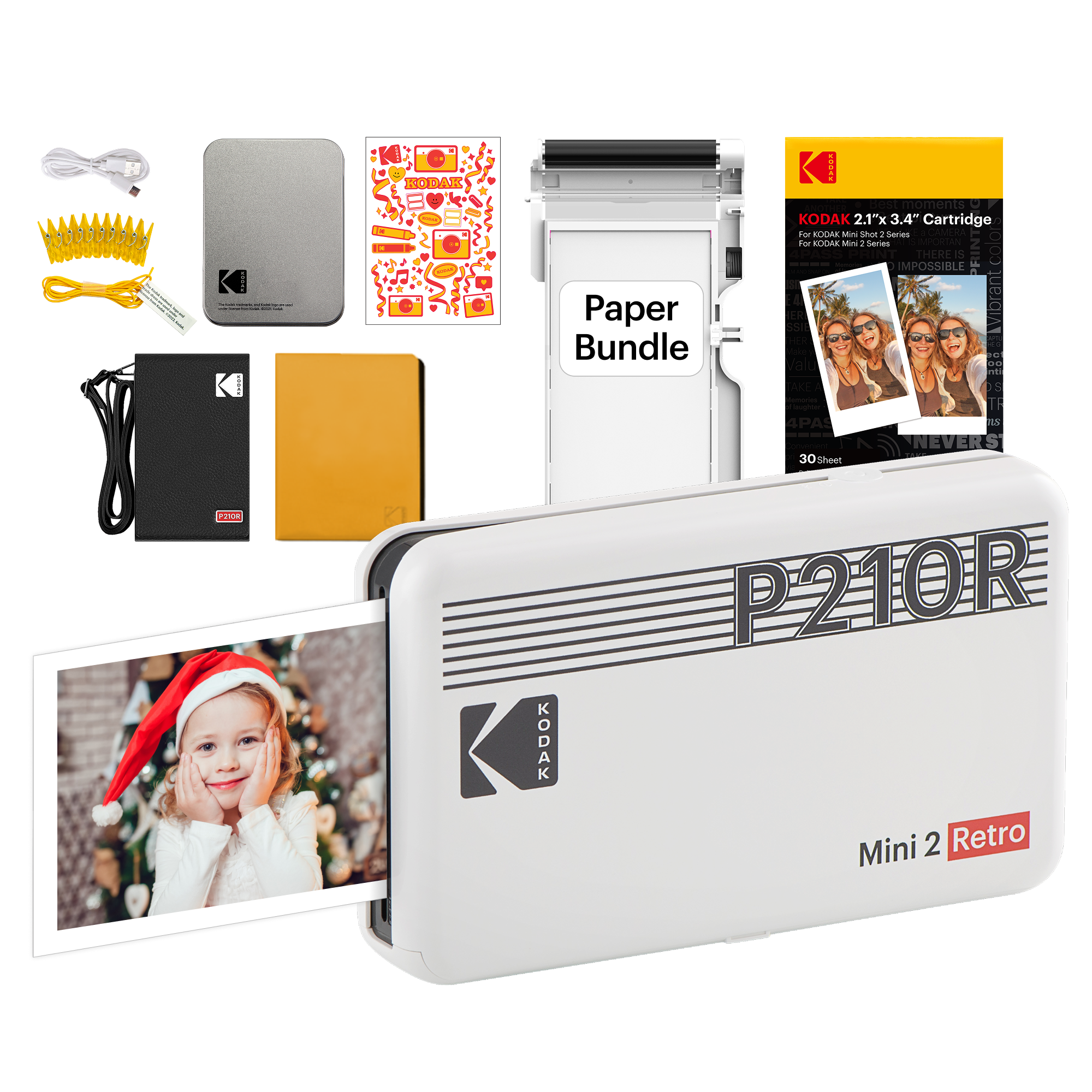 KODAK Mini 2 Retro P210R 30 sheet Gift Bundle