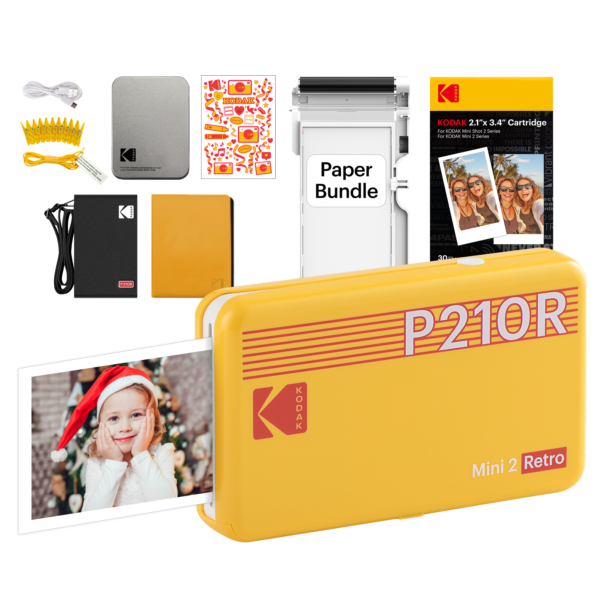 KODAK Mini 2 Retro P210R 30 sheet Gift Bundle