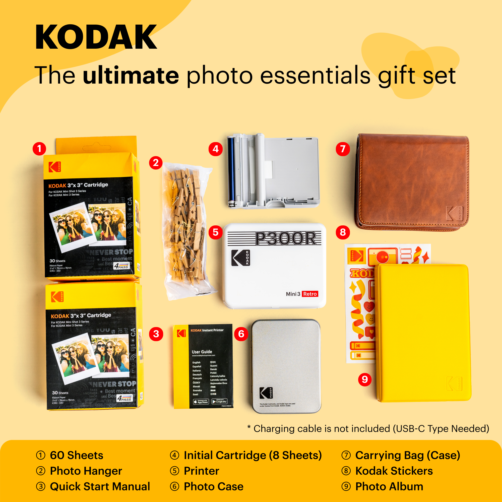 KODAK Mini 3 Retro P300R 30 sheets Gift Bundle