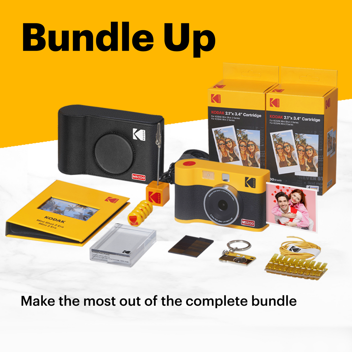 KODAK Mini Shot 2 ERA Gift Bundle (2.1x3.4) (Camera + 68 Sheets +  Accessories)