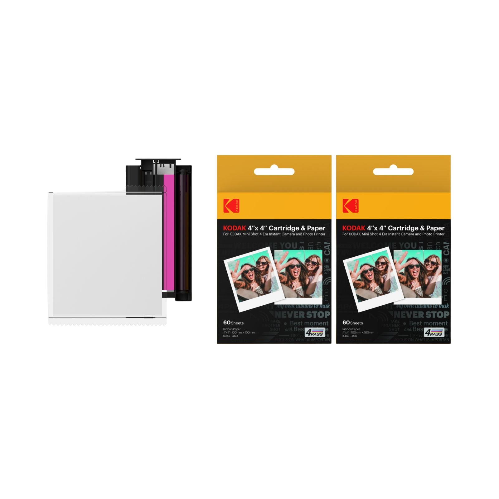 KODAK 4PASS All-in-one 4x4 Inch Cartridge, 120 Photos (ICRG-4120)