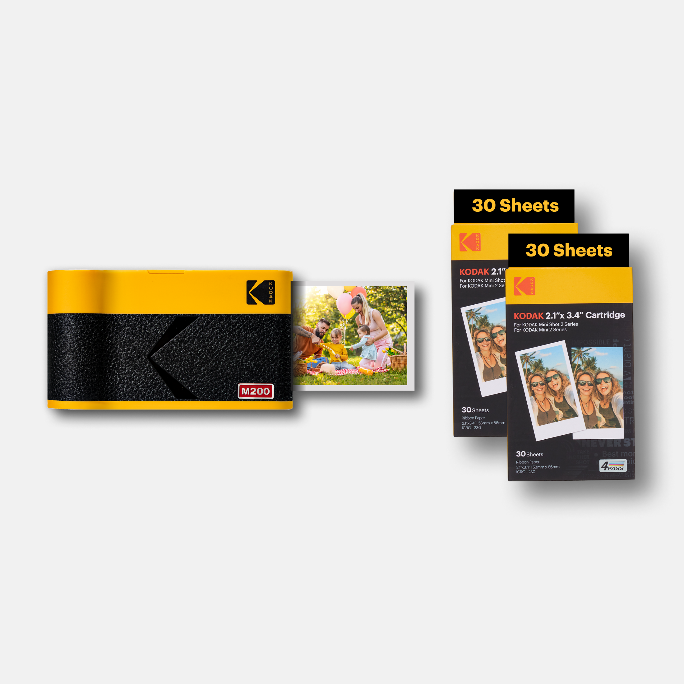 Imprimante photo portable KODAK Mini 2 ERA 4PASS (2,1x3,4) (imprimante + 68 feuilles)…