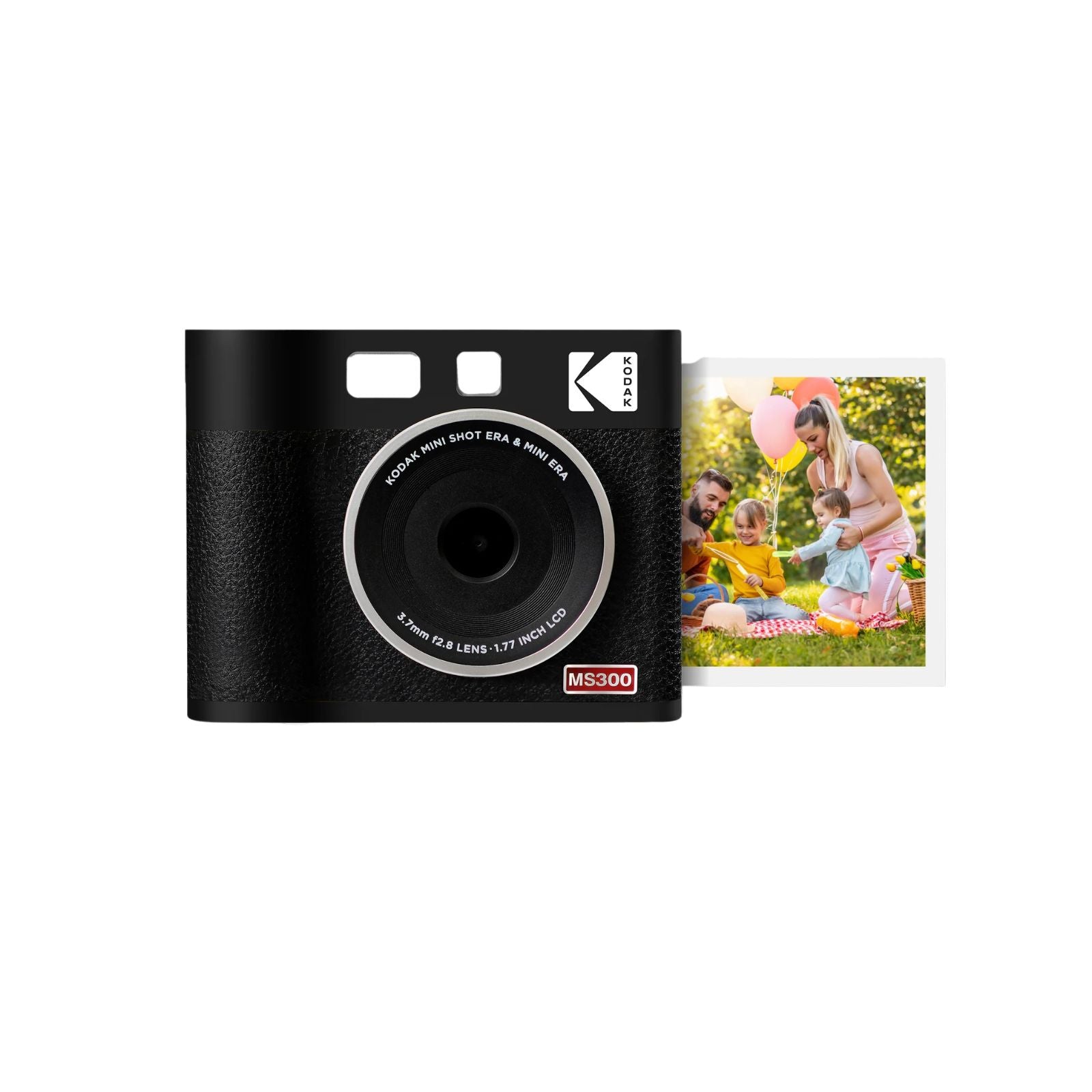 Black KODAK Mini Shot 3 Era MS300 2-in-1 instant camera and photo printer — 3x3 inch square, 4PASS