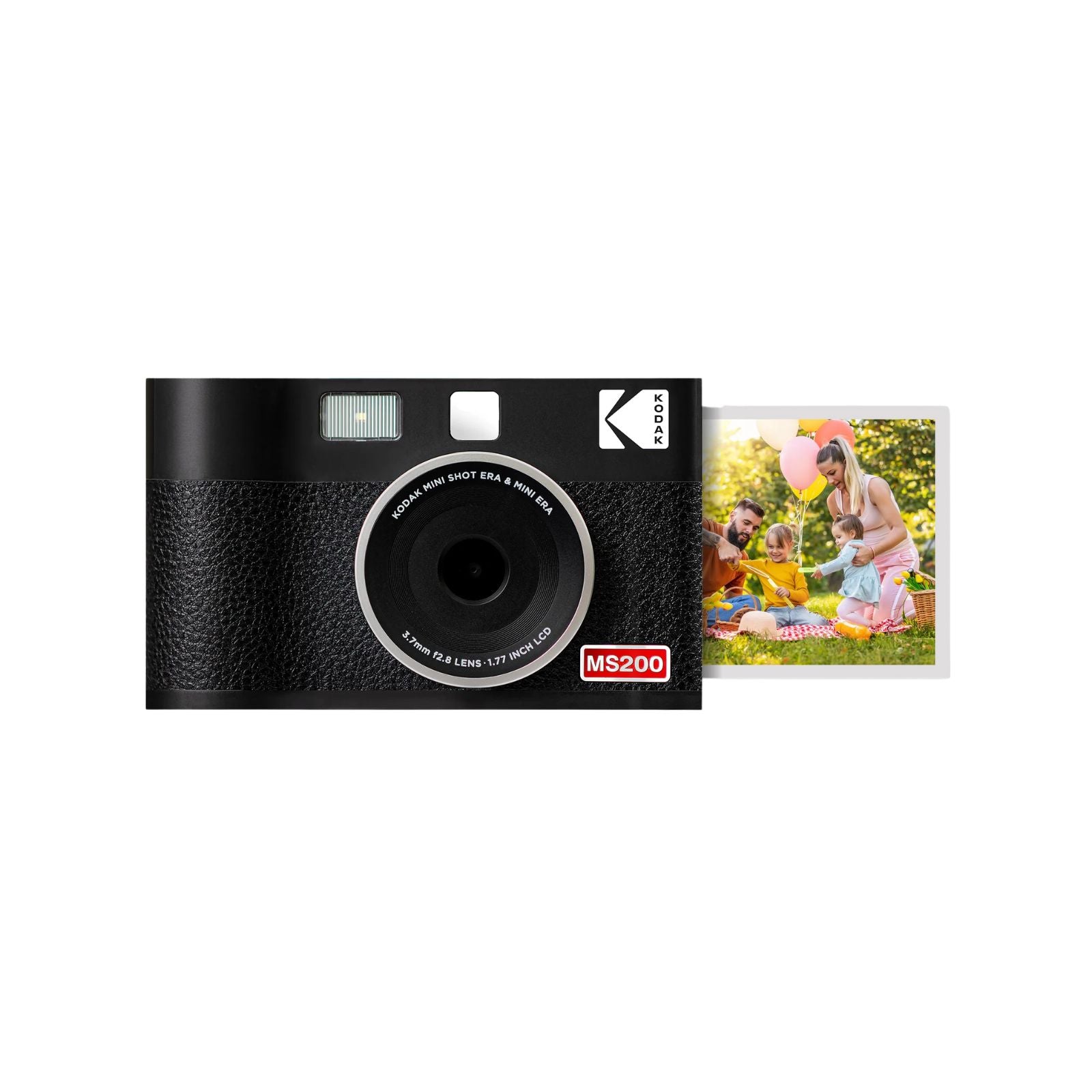 Black KODAK Mini Shot 2 Era MS200 2-in-1 instant camera and photo printer — 2.1x3.4 inch, 4PASS