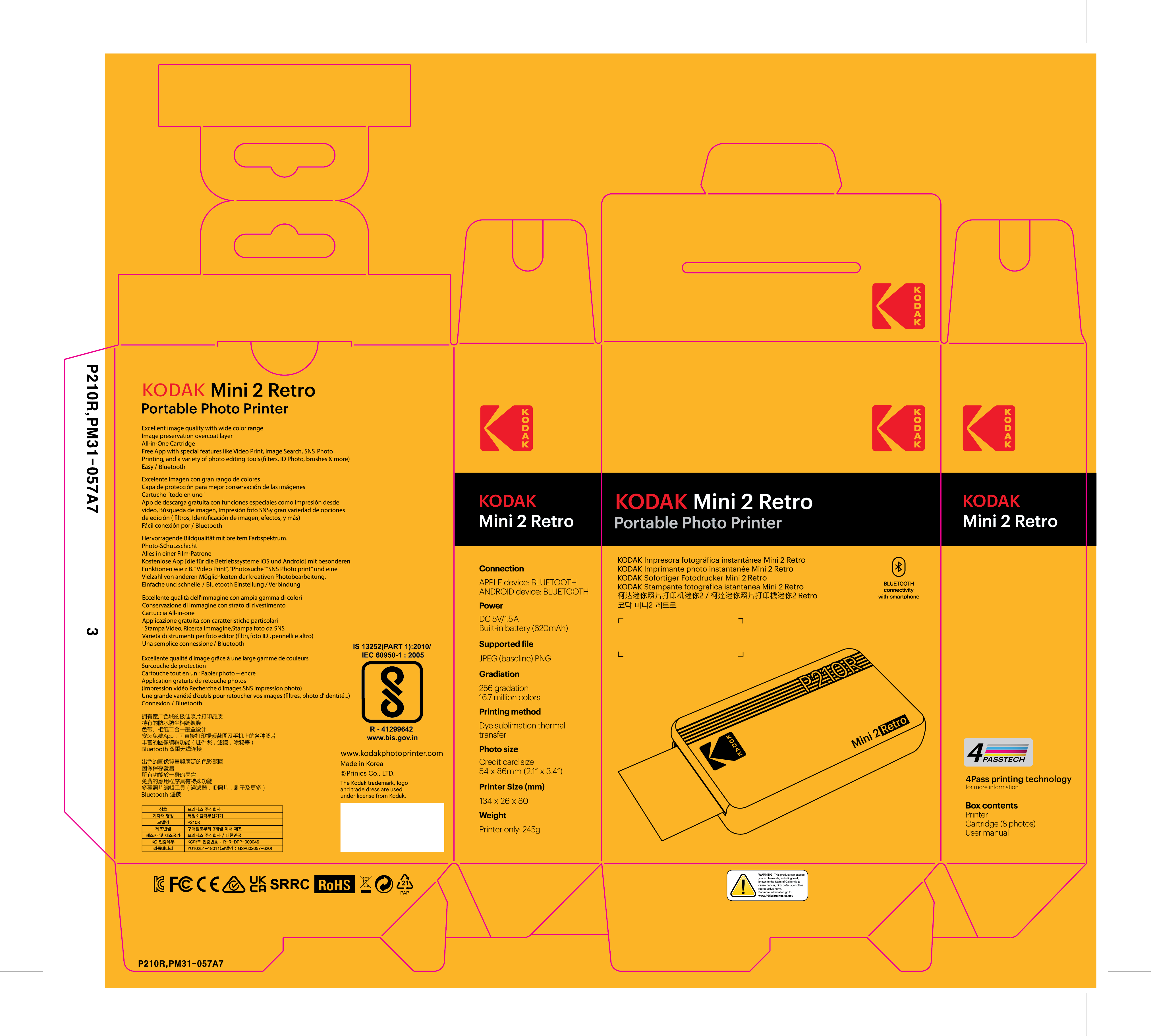 KODAK Mini 2 Retro P210R 30 sheet Gift Bundle
