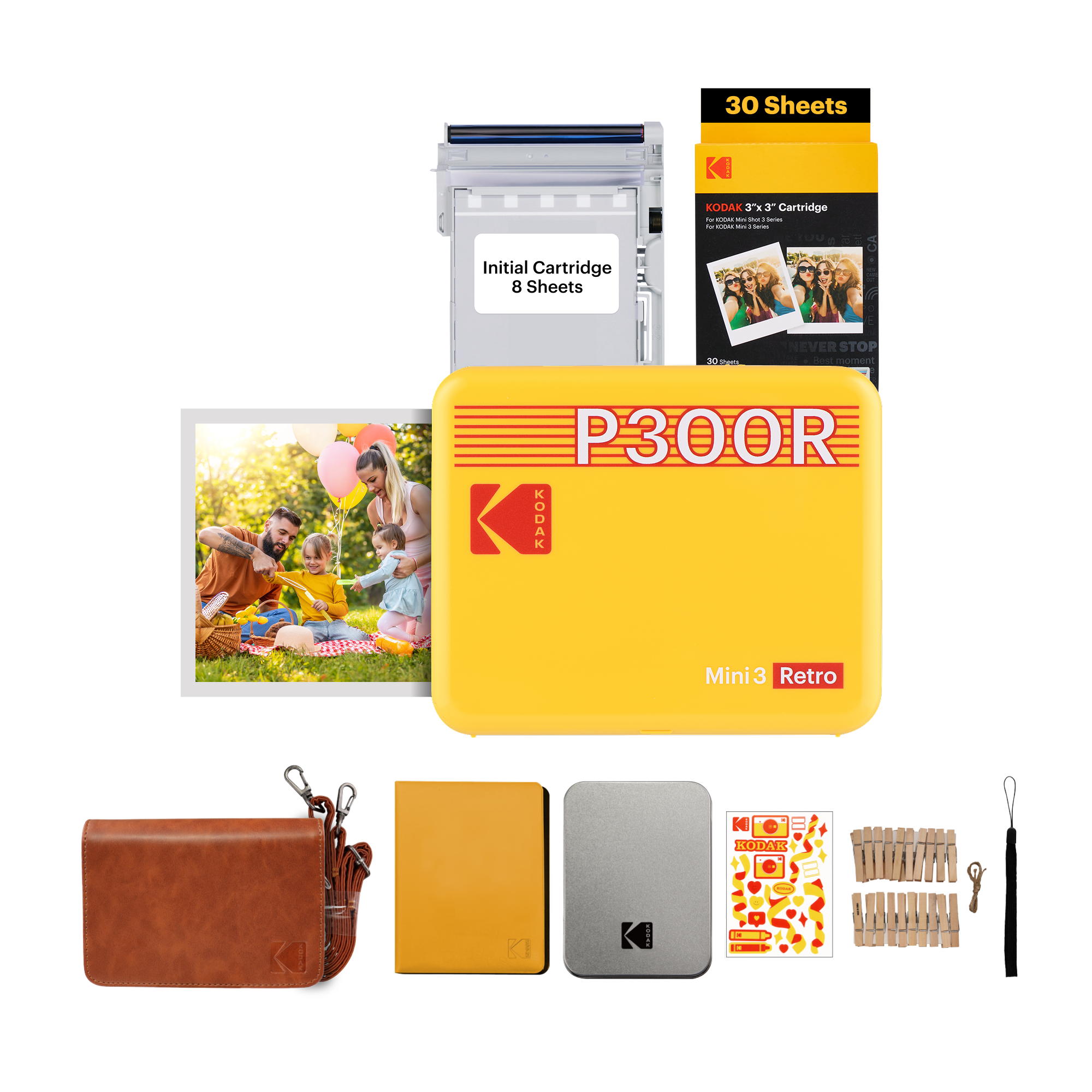 KODAK Mini 3 Retro P300R 30 sheets Gift Bundle