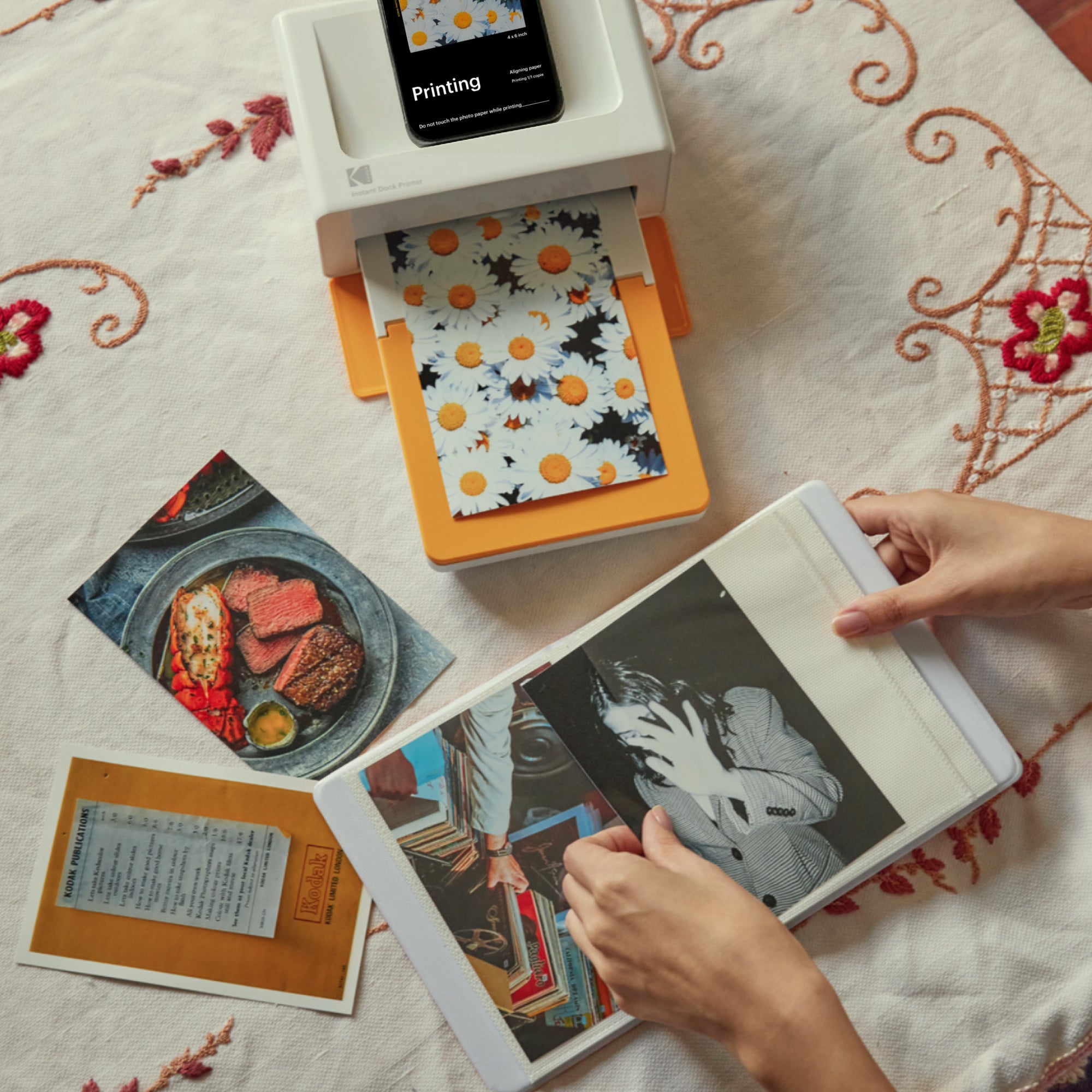 KODAK Dock Plus Retro 4x6 Inch PD460 Photo Printer 50 Sheet Bundle