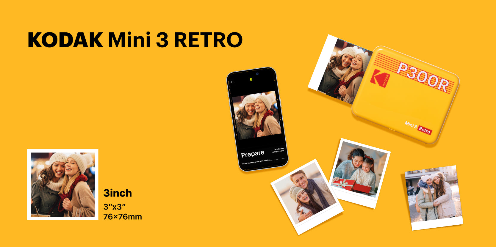 Kodak Mini 3 Retro (P300R) Portable Photo Printer | Best Printer