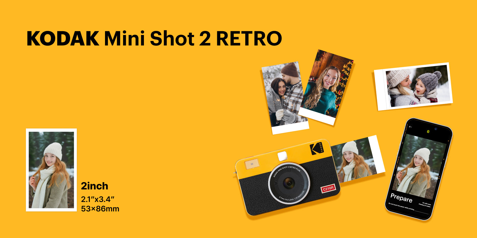 Kodak Mini Shot 2 Retro Portable Wireless Instant Camera & Photo