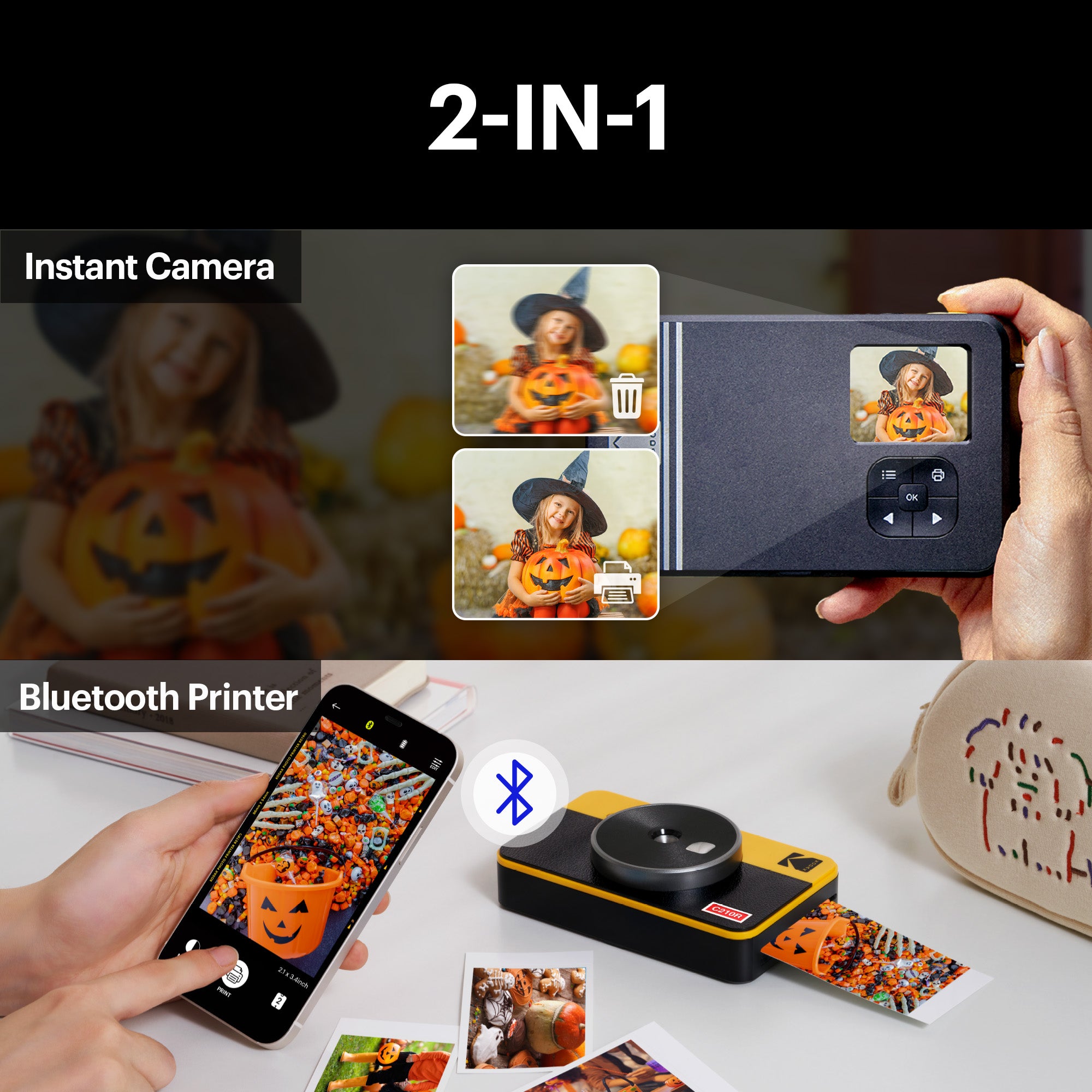 Kodak Mini Shot 2 Retro Portable Wireless Instant Camera & Photo Printer +  60 Sheets Bundle – Kodak Photo Printer