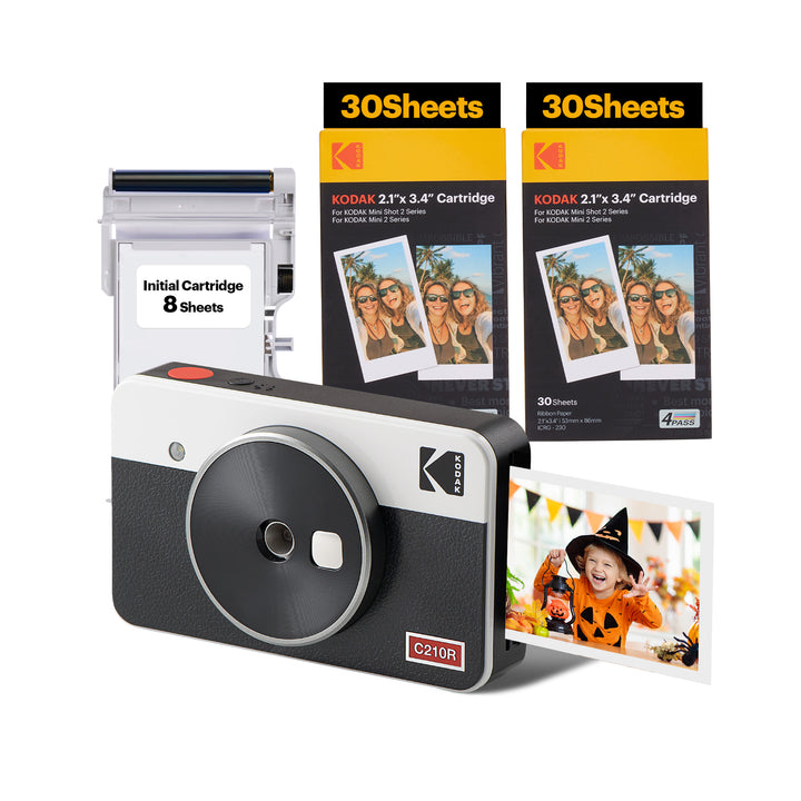 KODAK Mini Shot 2 Retro 4PASS 2-in-1 Instant Camera and Photo Printer (2.1x3.4 inches) + 68 Sheets Bundle