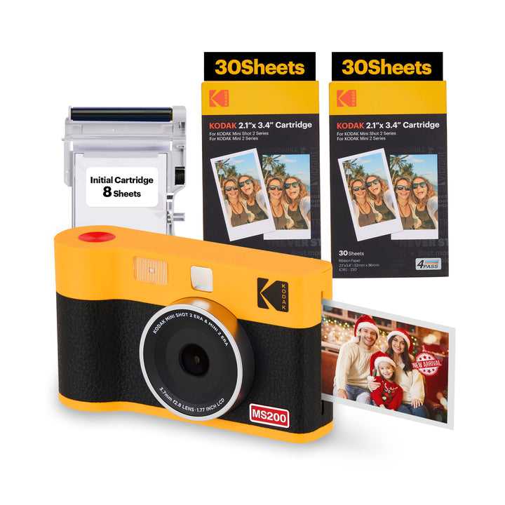 KODAK Mini Shot 2 ERA 4PASS 2-in-1 Instant Camera and Photo Printer (2.1x3.4) (Camera + 68 Sheets)