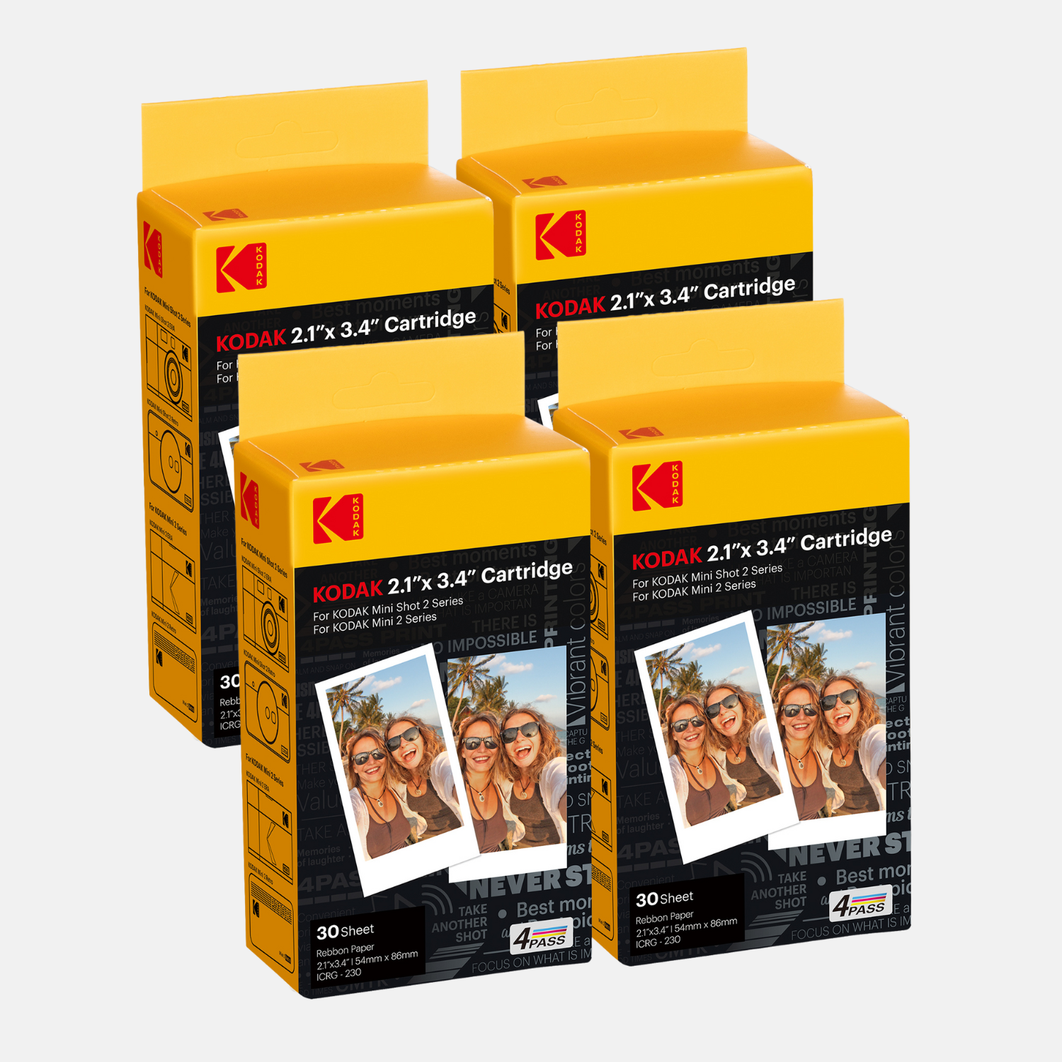 KODAK 4PASS 2.1"x3.4" Cartridge, 120 Photos OFFER (4 Packs of 30)