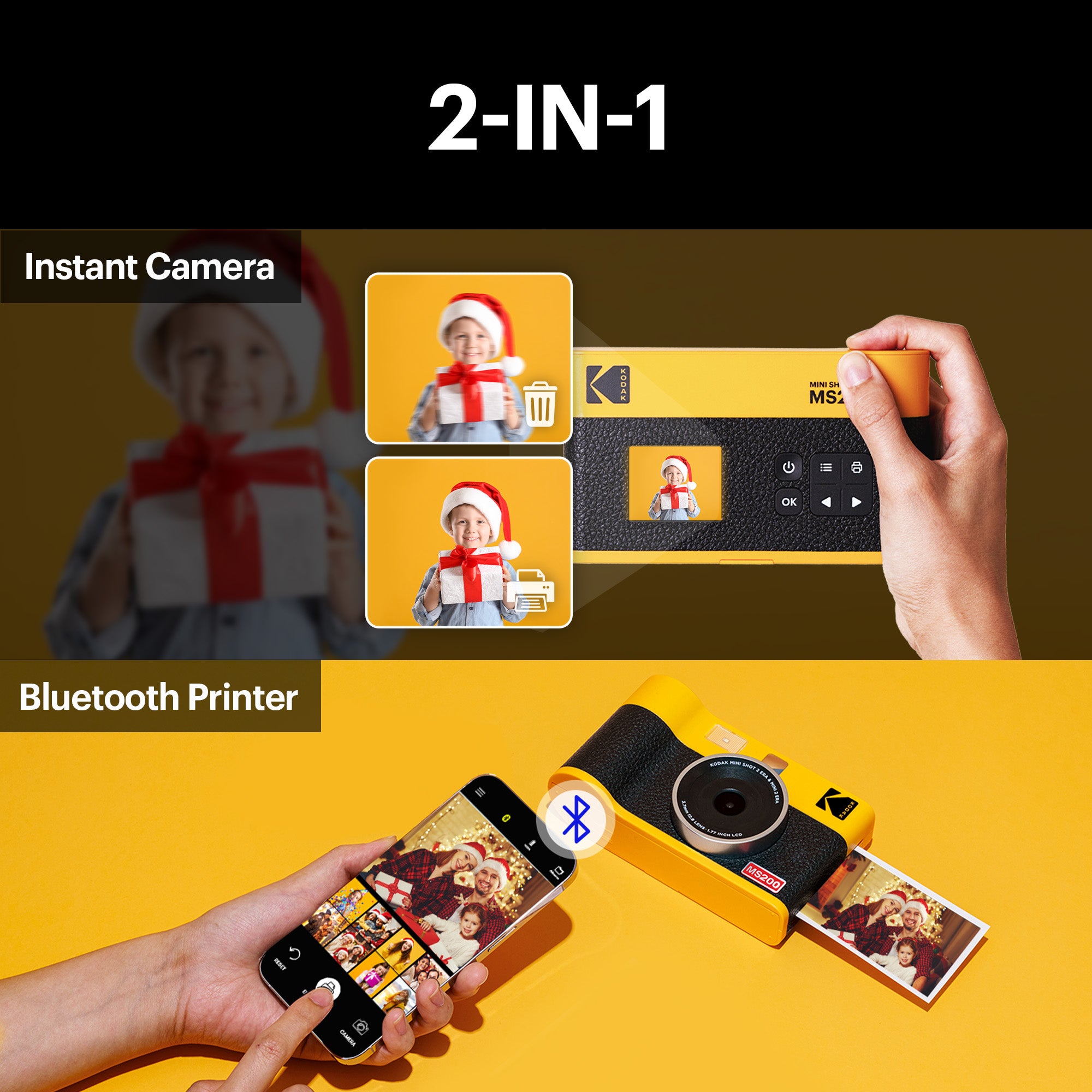 KODAK Mini Shot 2 ERA Gift Bundle (2.1x3.4) (Camera + 68 Sheets + Acce –  Kodak Photo Printer