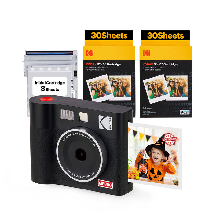 KODAK Mini Shot 3 ERA 2-in-1 Instant Camera and Photo Printer (3x3) (Camera + 68 Sheets)