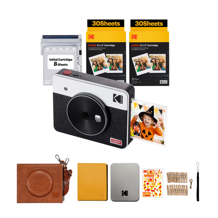 KODAK Mini Shot 3 Retro 4PASS 2-in-1 Instant Camera and Photo Printer (3x3 inches) + 68 Sheets Gift Bundle