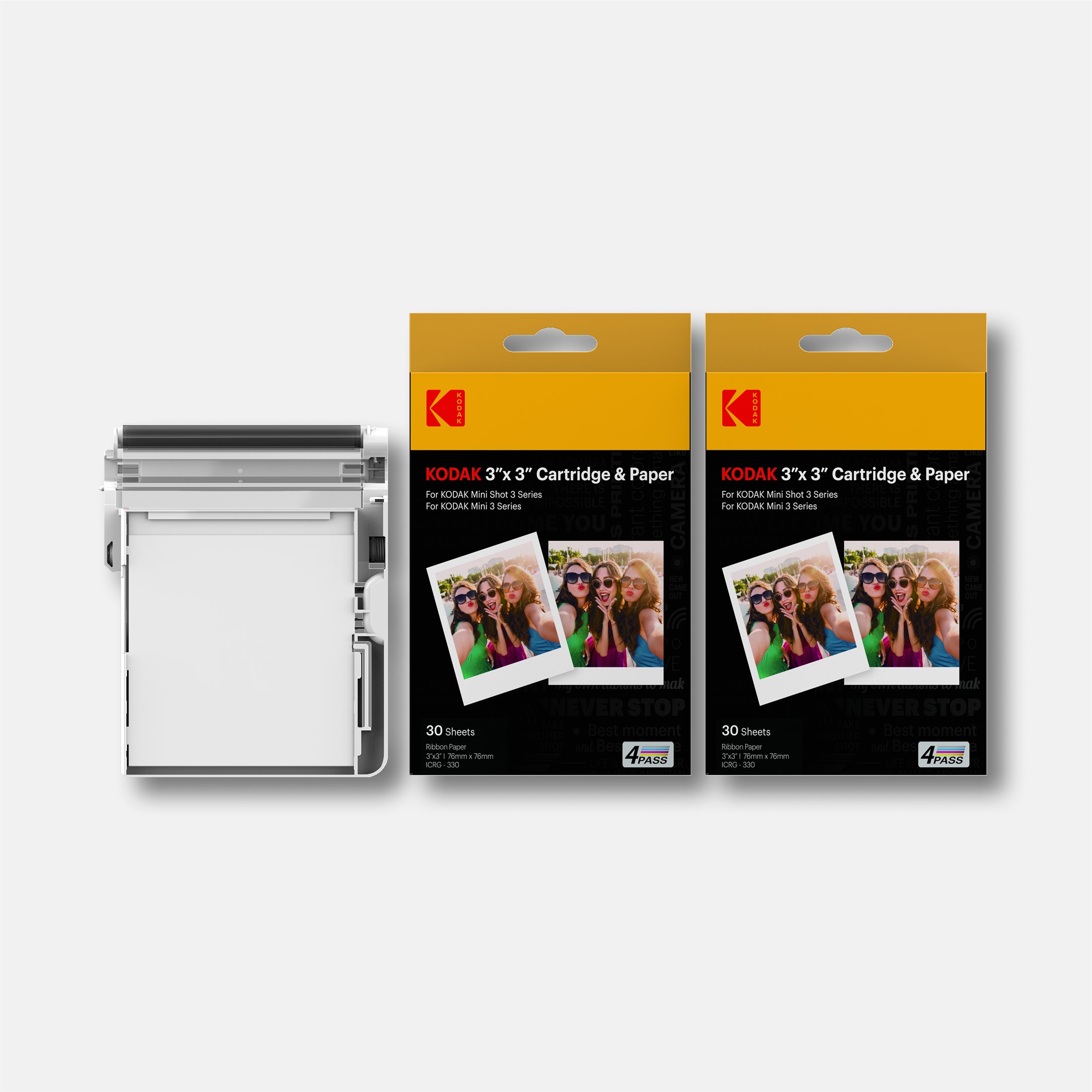 KODAK 4PASS All-in-one 3"x3" Cartridge, 60 Photos (ICRG-360)