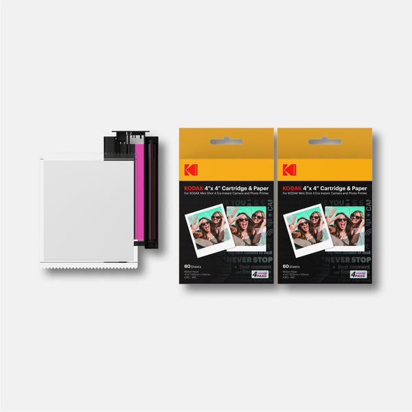 KODAK 4PASS Cartridge&Paper (4"x4") 120 Sheets