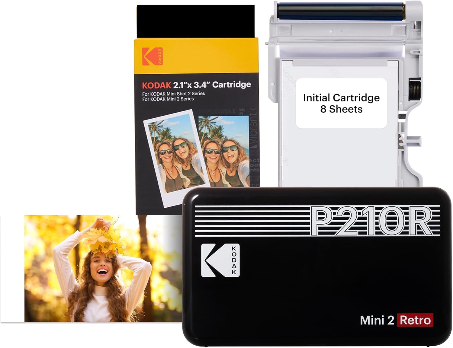 KODAK Mini 2 Retro 2.1x3.4 Inch Printer 38 Sheet Bundle