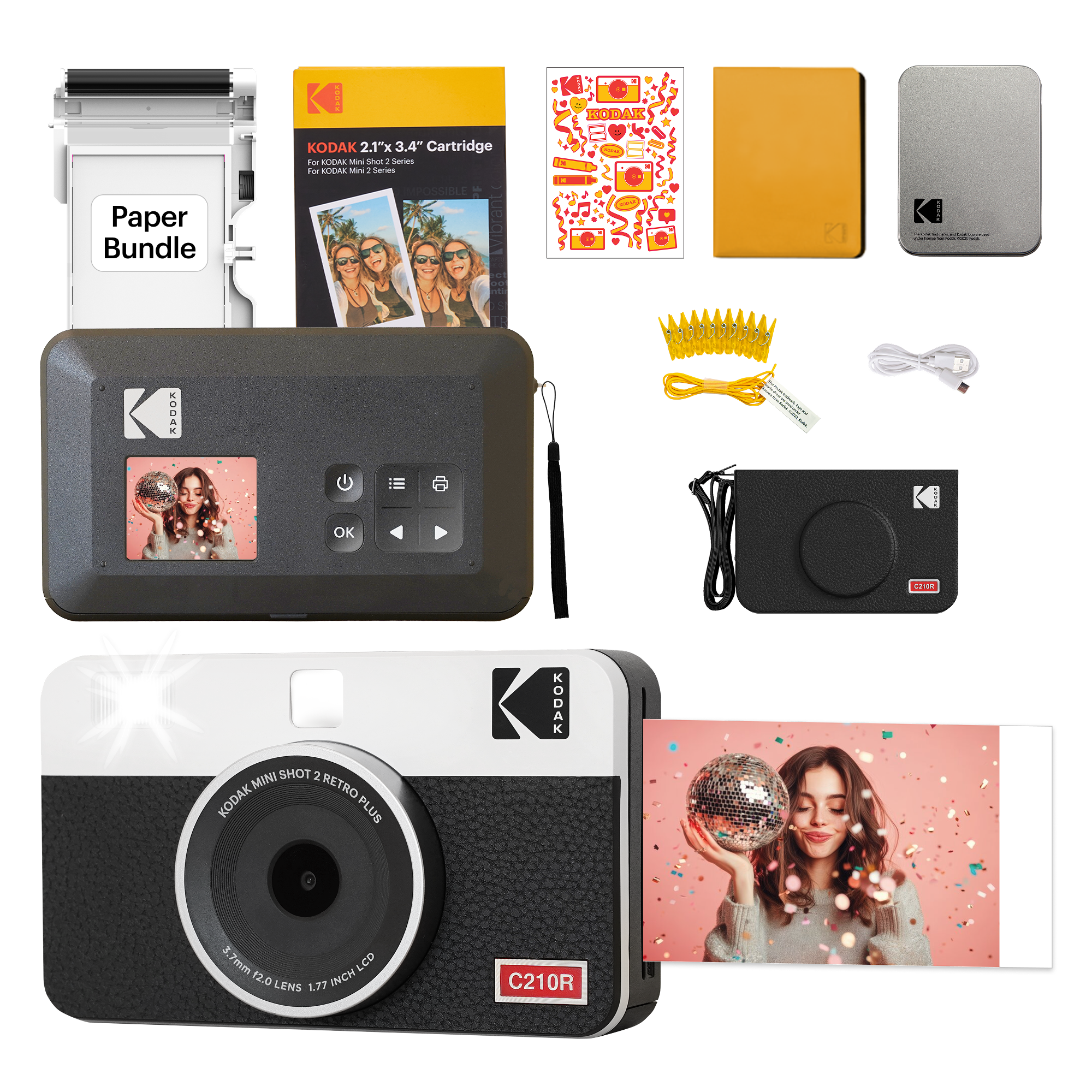 KODAK Mini Shot 2 Retro C210R 30 sheet Gift Bundle