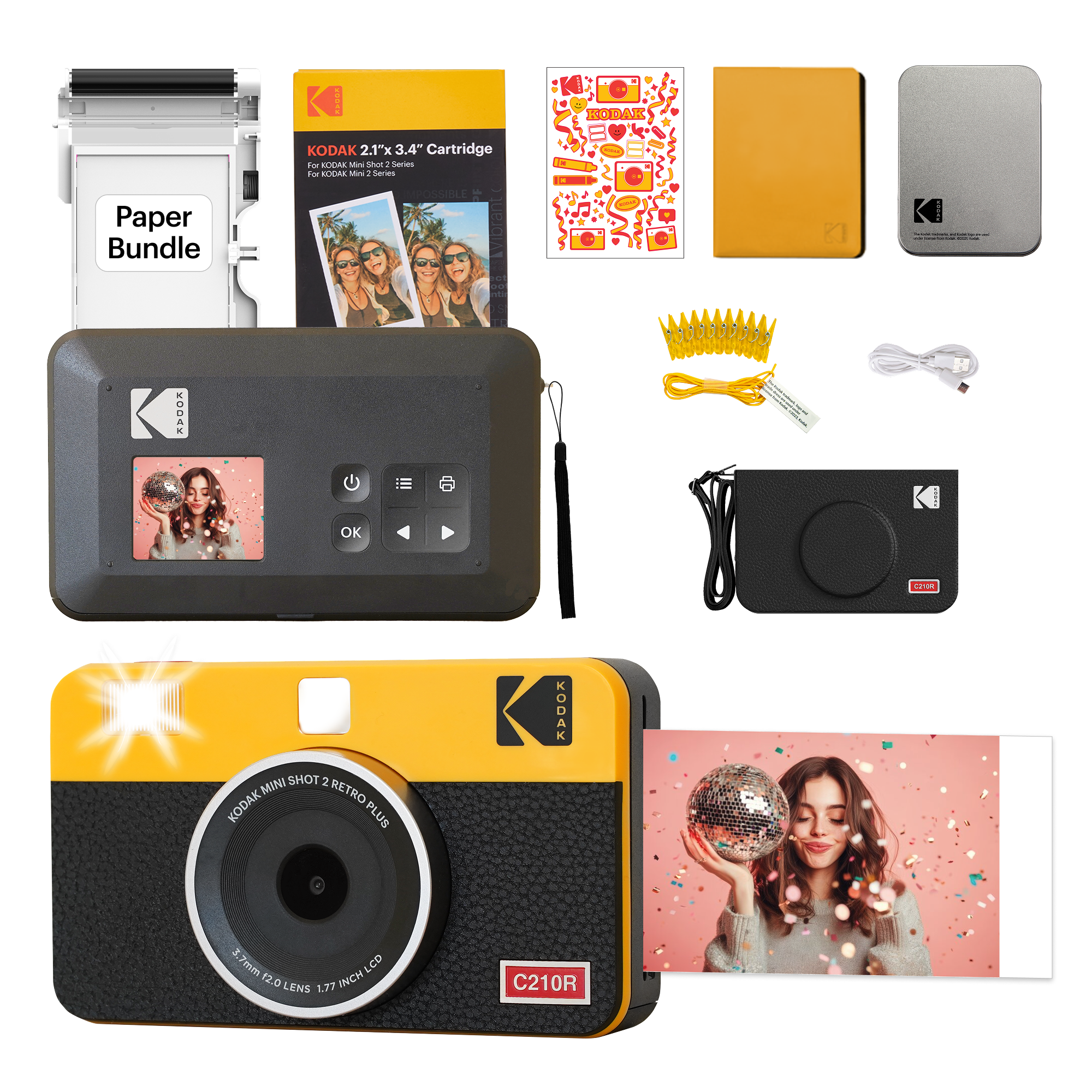KODAK Mini Shot 2 Retro C210R 30 sheet Gift Bundle