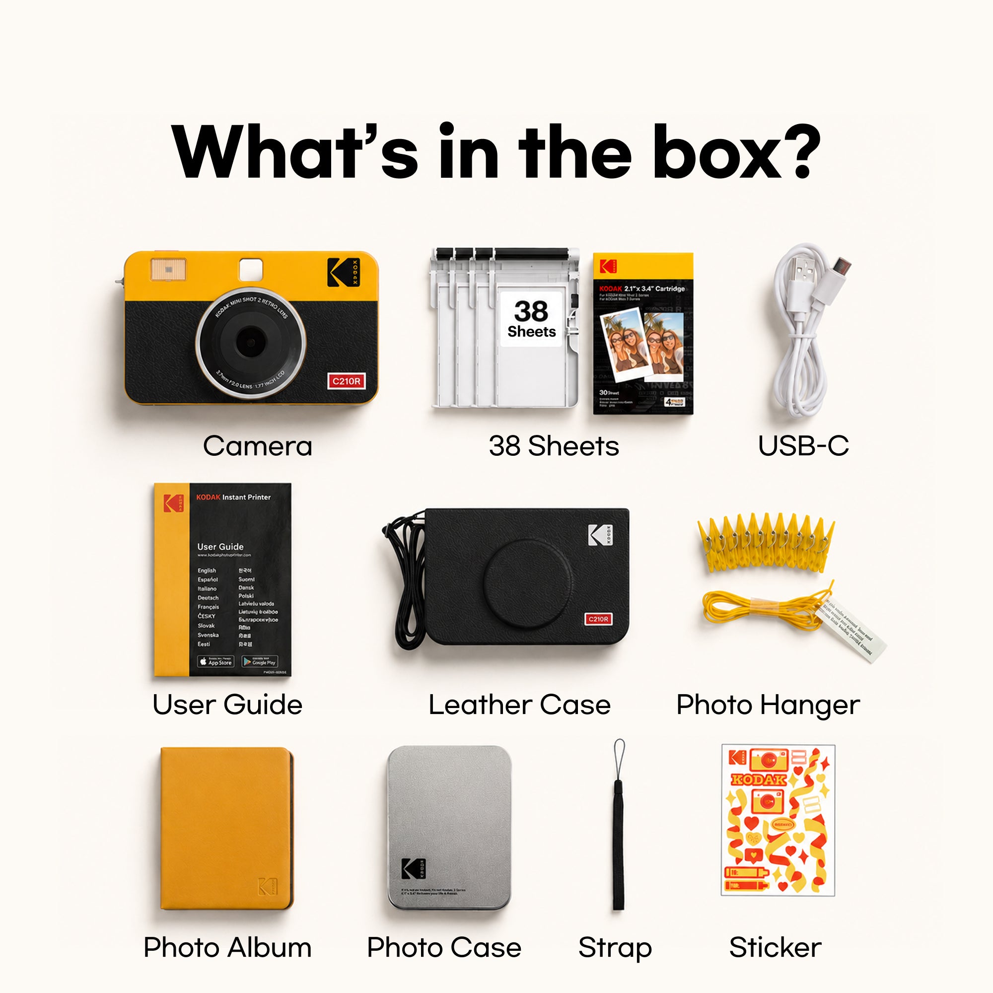 KODAK Mini Shot 2 Retro 2.1x3.4 Inch C210R 38 Sheet Gift Bundle