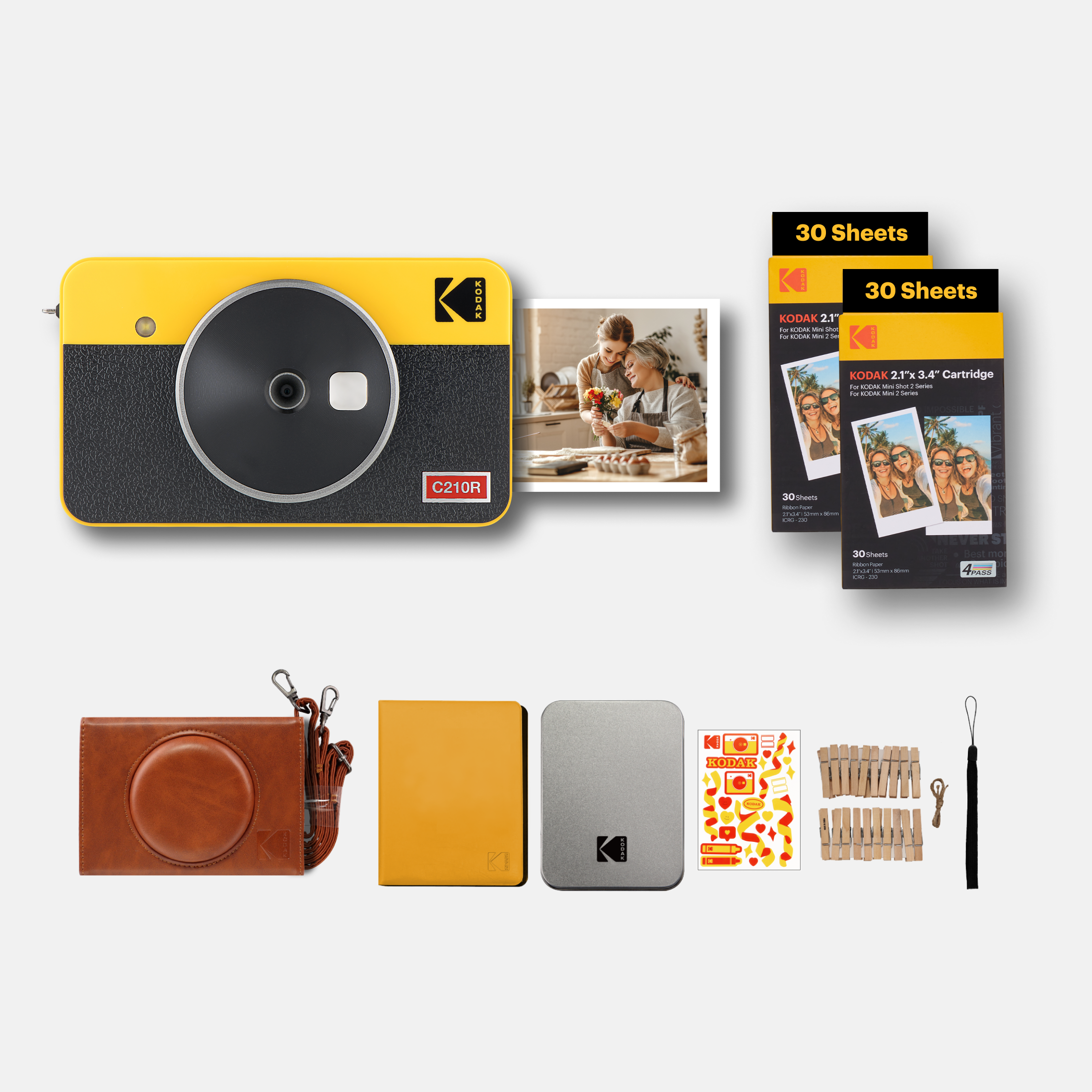 KODAK Mini Shot 2 Retro C210R Gift Bundle – Kodak Photo Printer KODAK Mini Shot 2 Retro C210R Gift Bundle – Kodak Photo Printer