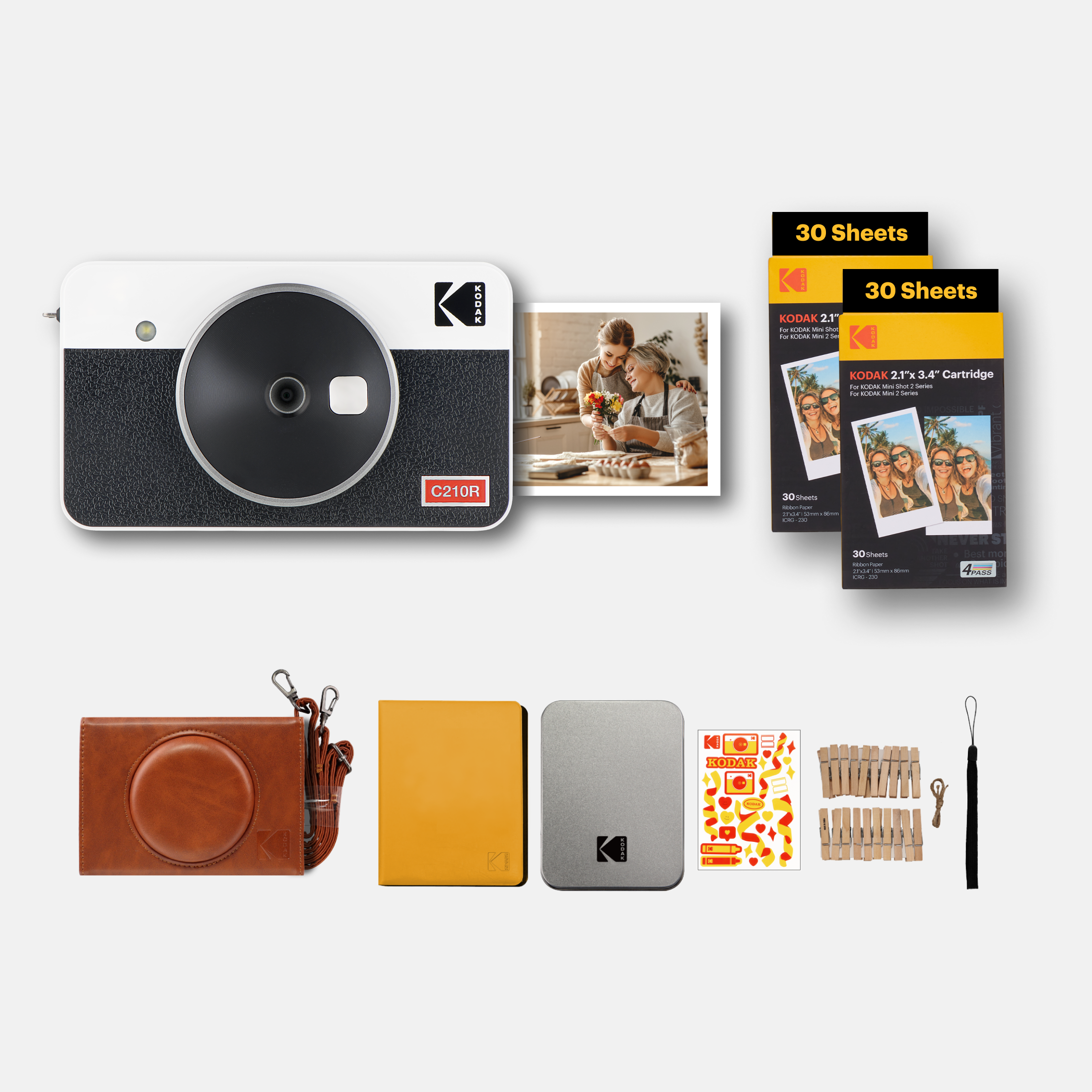 KODAK Mini Shot 2 Retro C210R Gift Bundle