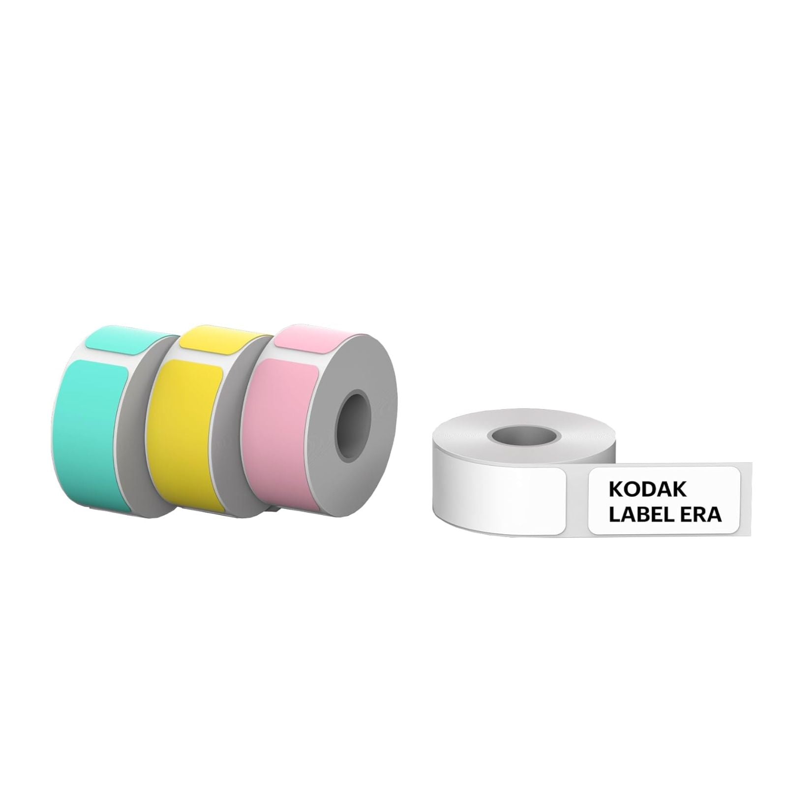 KODAK Label ERA M50 sticker label refill pack CRGM056 — 12 rolls, white x9, pink x1, green x1, yellow x1