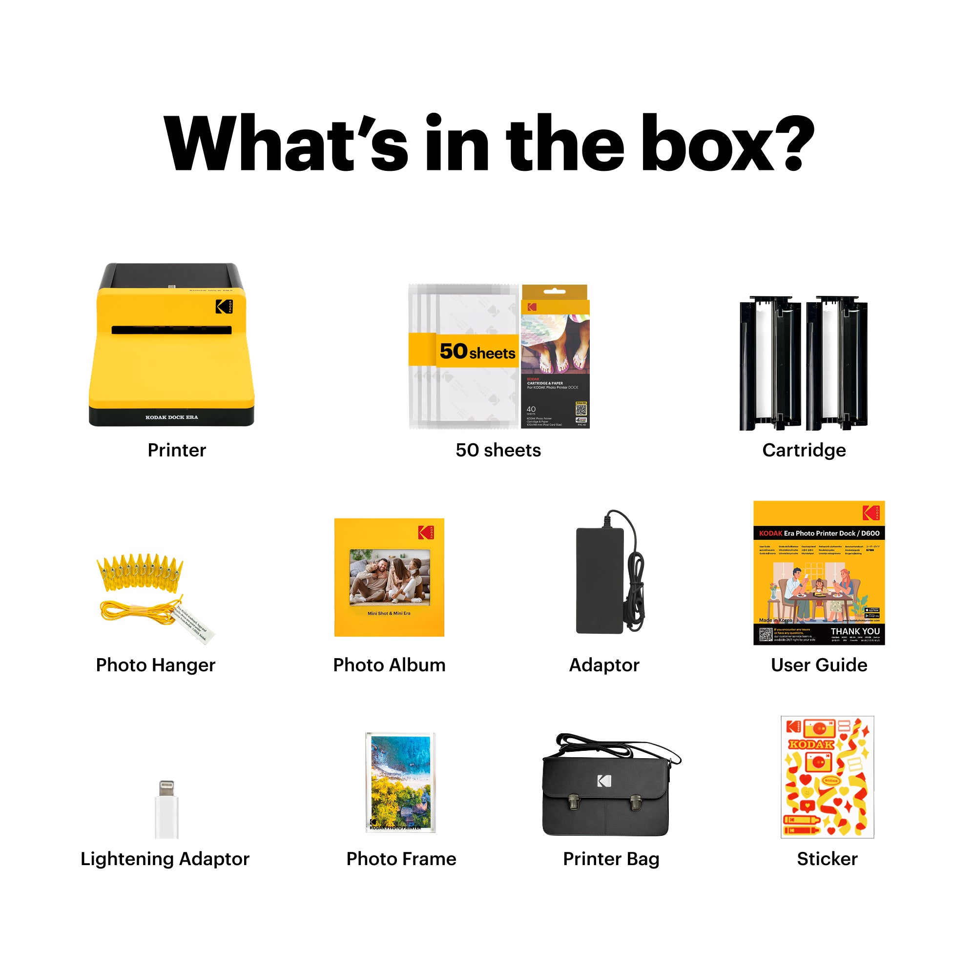 Imprimante photo instantanée KODAK Dock ERA 4PASS (4x6) (imprimante + 90 feuilles + accessoires cadeaux)… 