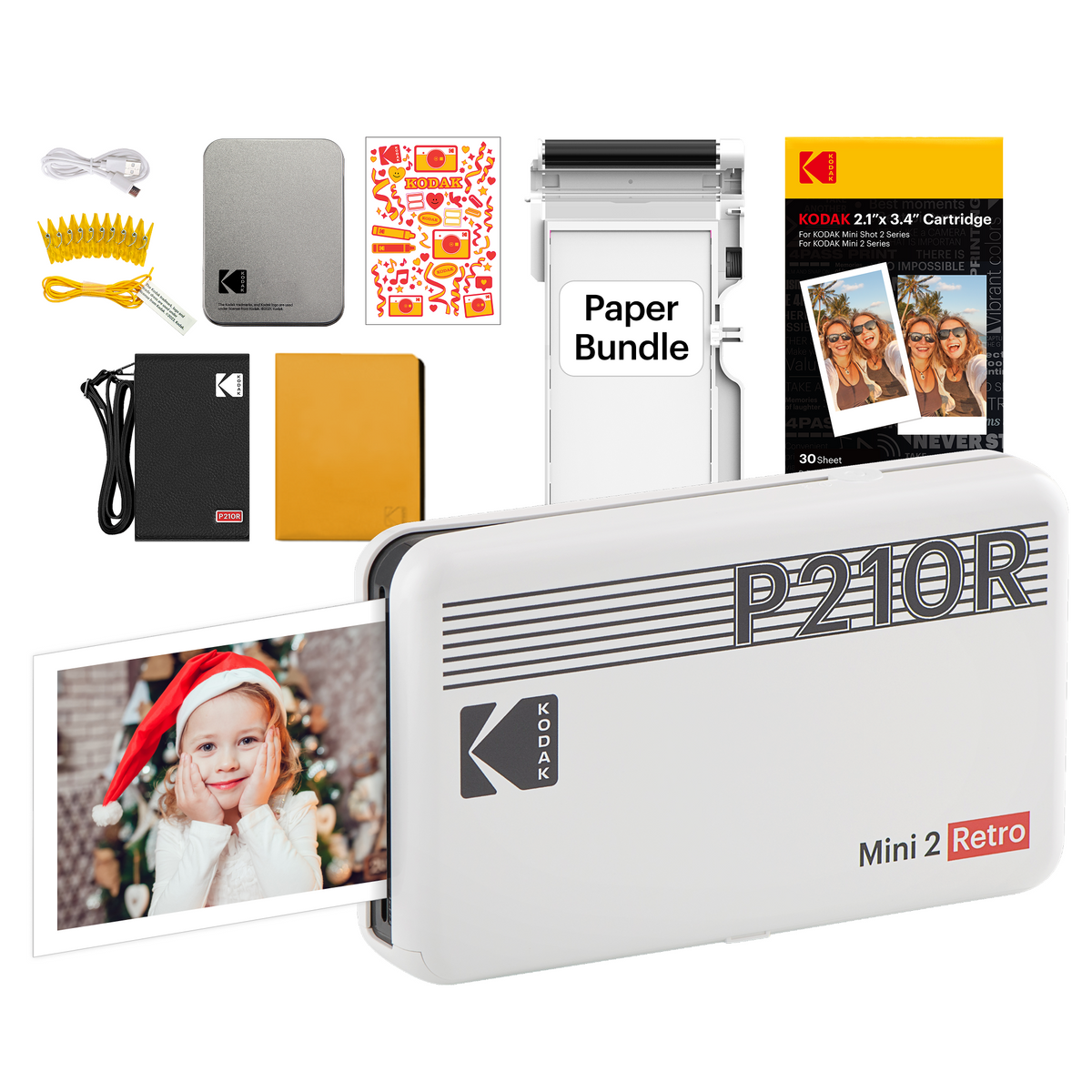 KODAK Mini 2 Retro P210R 30 sheet Gift Bundle