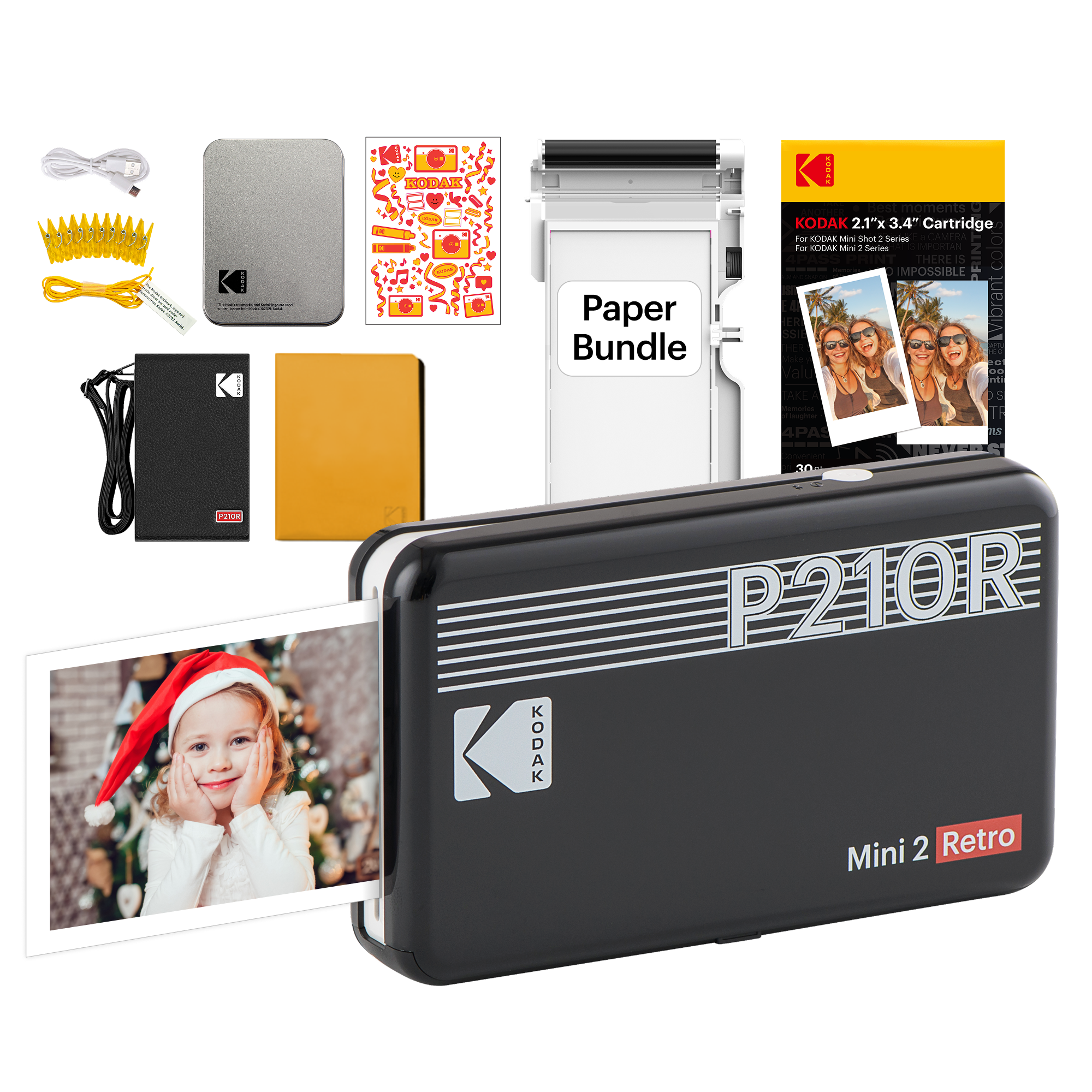 KODAK Mini 2 Retro P210R 30 sheet Gift Bundle