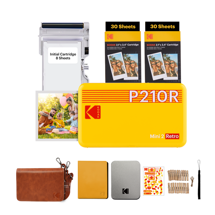 KODAK Mini 2 Retro Portable Photo Printer Accessory Bundle