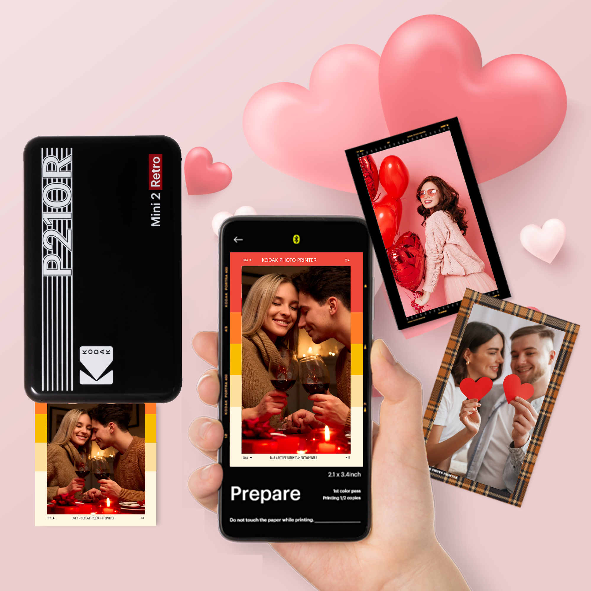 Kodak Mini 2 Retro (P210R) Portable Instant Photo Printer | 2.1 x 3.4 Photo Printer – Kodak Photo Printer Kodak Mini 2 Retro (P210R) Portable Instant Photo Printer | 2.1 x 3.4 Photo Printer – Kodak Photo Printer