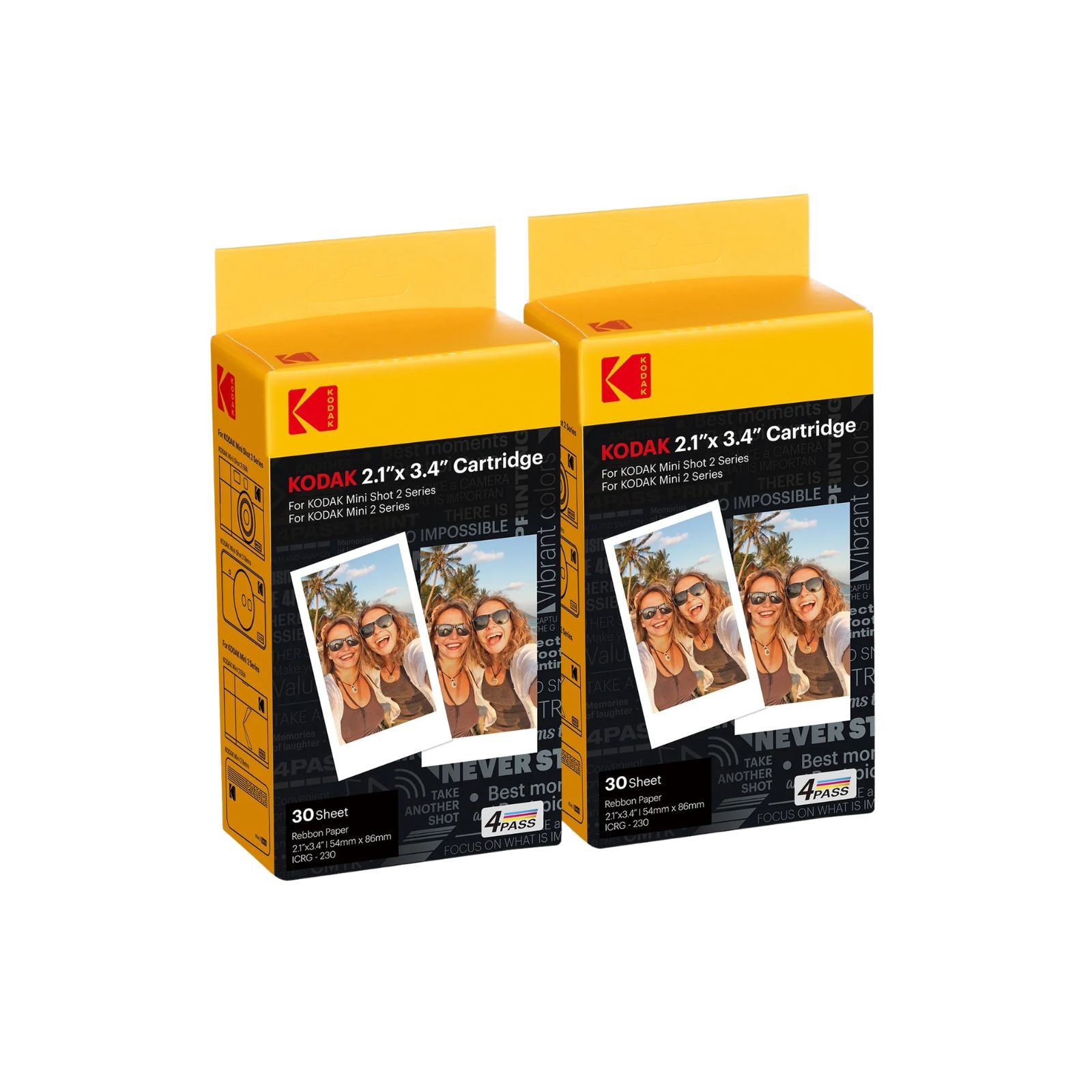 KODAK 4PASS All-in-one 2.1x3.4 inch cartridge refill — 60 photos, compatible with Mini 2 and Mini Shot 2 printers