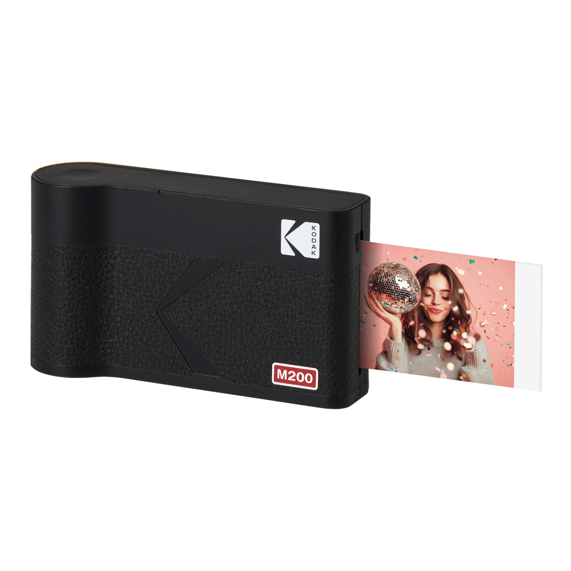 Black KODAK Mini 2 Era M200 portable 2.1x3.4 instant photo printer — Bluetooth wireless, 4PASS technology